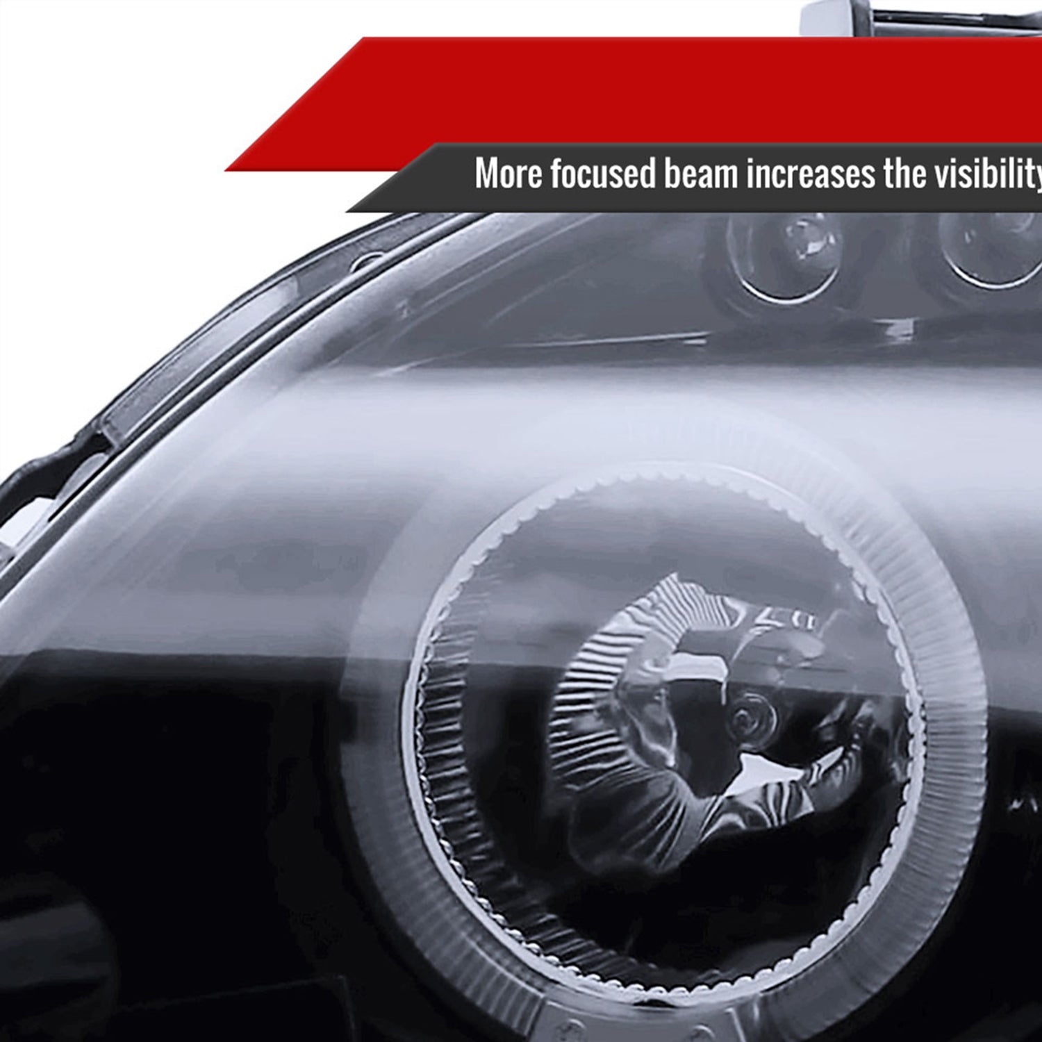 1996-1998 Honda Civic Dual Halo Projector Headlights Glossy Black/Smoke Lens