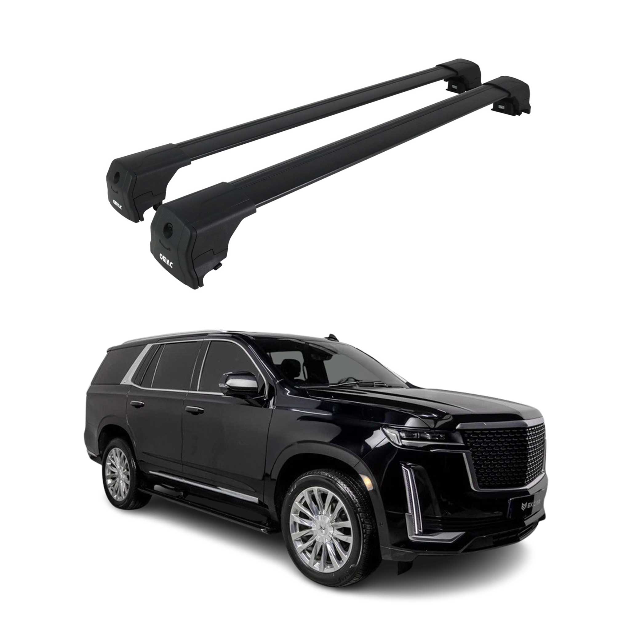 2021-2025 Cadillac Escalade Roof Rack Cross Bars Black Aluminium 2 Pcs