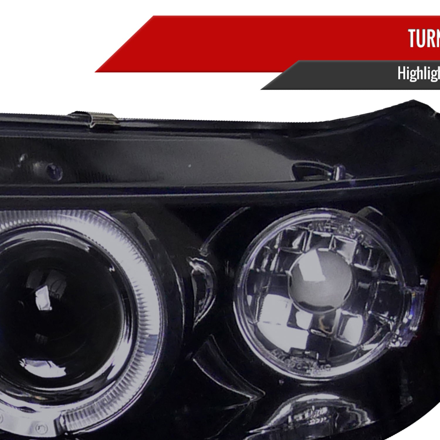 2006-2011 Honda Civic Coupe Dual Halo Projector Headlights Glossy Black/Smoke