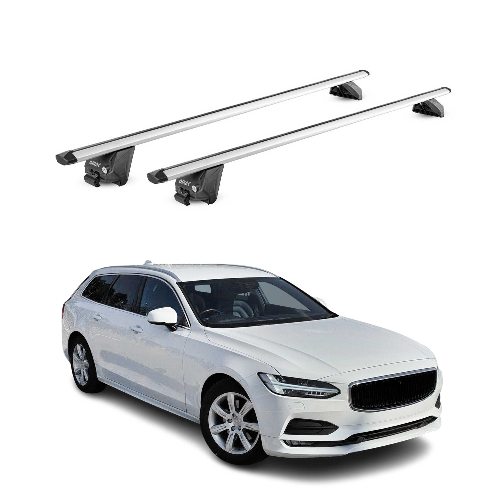 Roof Rack Cross Bars Luggage Carrier for Volvo V90 Cross Country 2017-25 Grey 2x