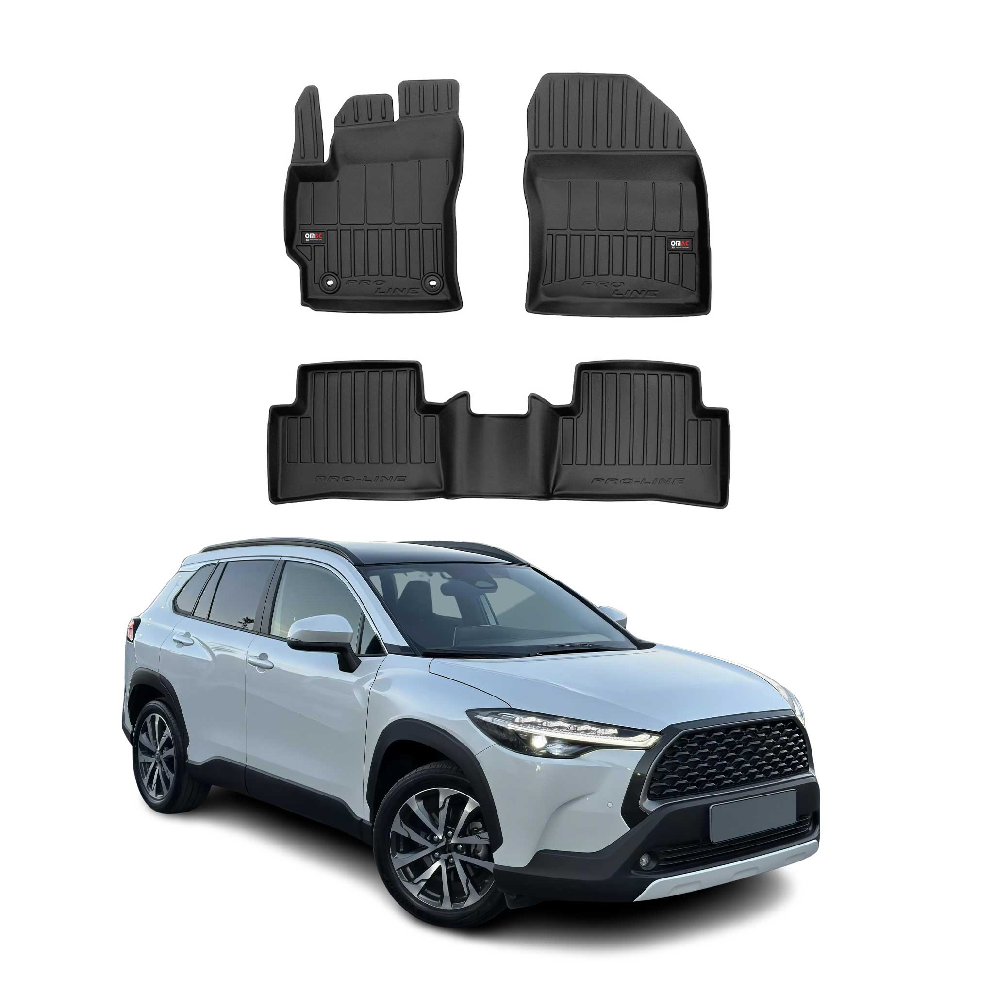 2022-2026 Toyota Corolla Cross Premium Floor Mats Liners Full Set All Weather Heavy Duty Black