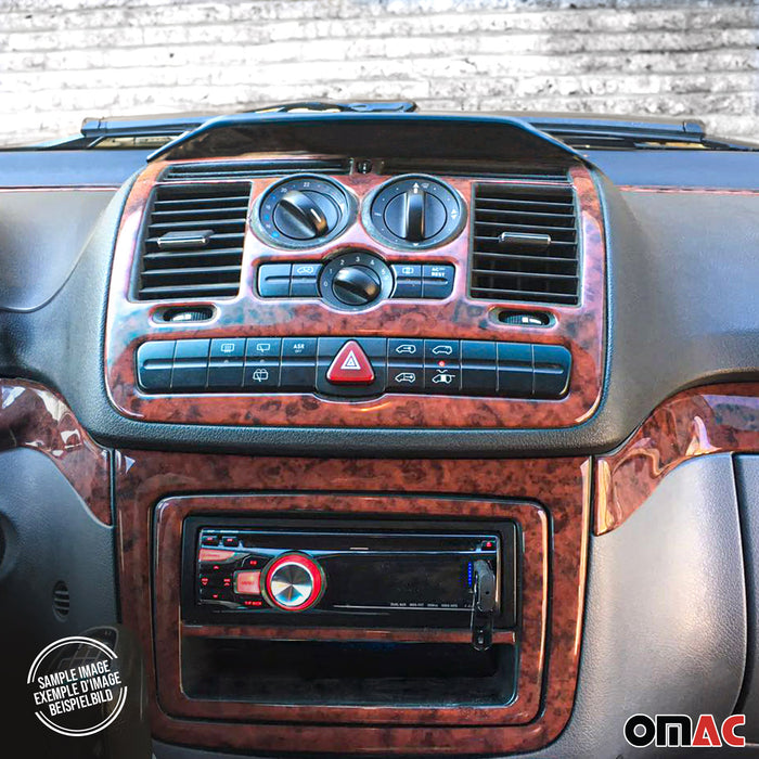 Wooden Look Dashboard Console Trim Kit for Dodge Sprinter 2003-2006 17 Pcs
