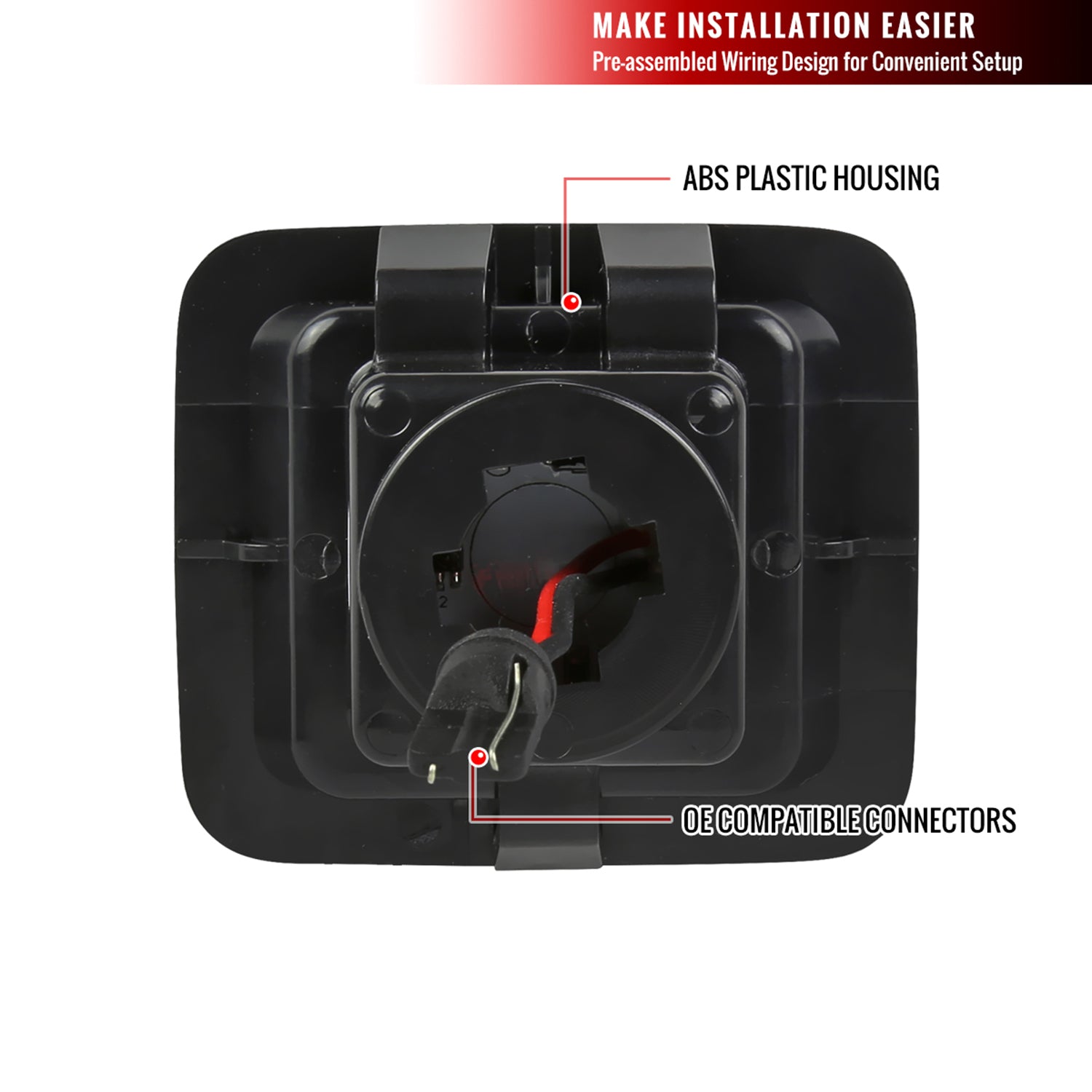 2015-2019 Ford F-150 Rear LED License Plate Lights Glossy Black/Smoke Lens