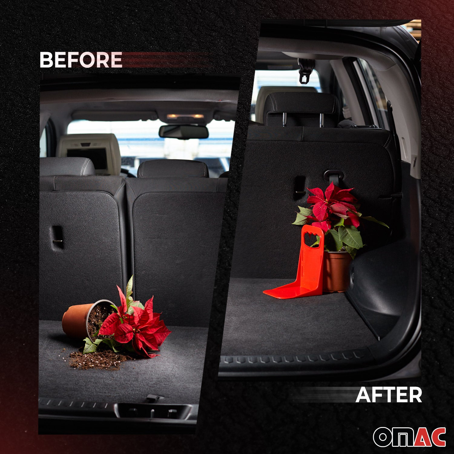 Red Trunk Organizer Grocery Holder Cargo Blocks Stopper Stand Divider Small 1 Pc