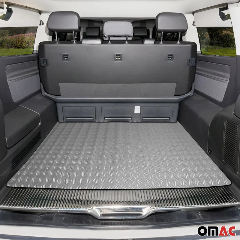 Rubber Truck Bed Liner Trunk Mat Floor Liner Alu. Look Chequered Gray 118"x79"