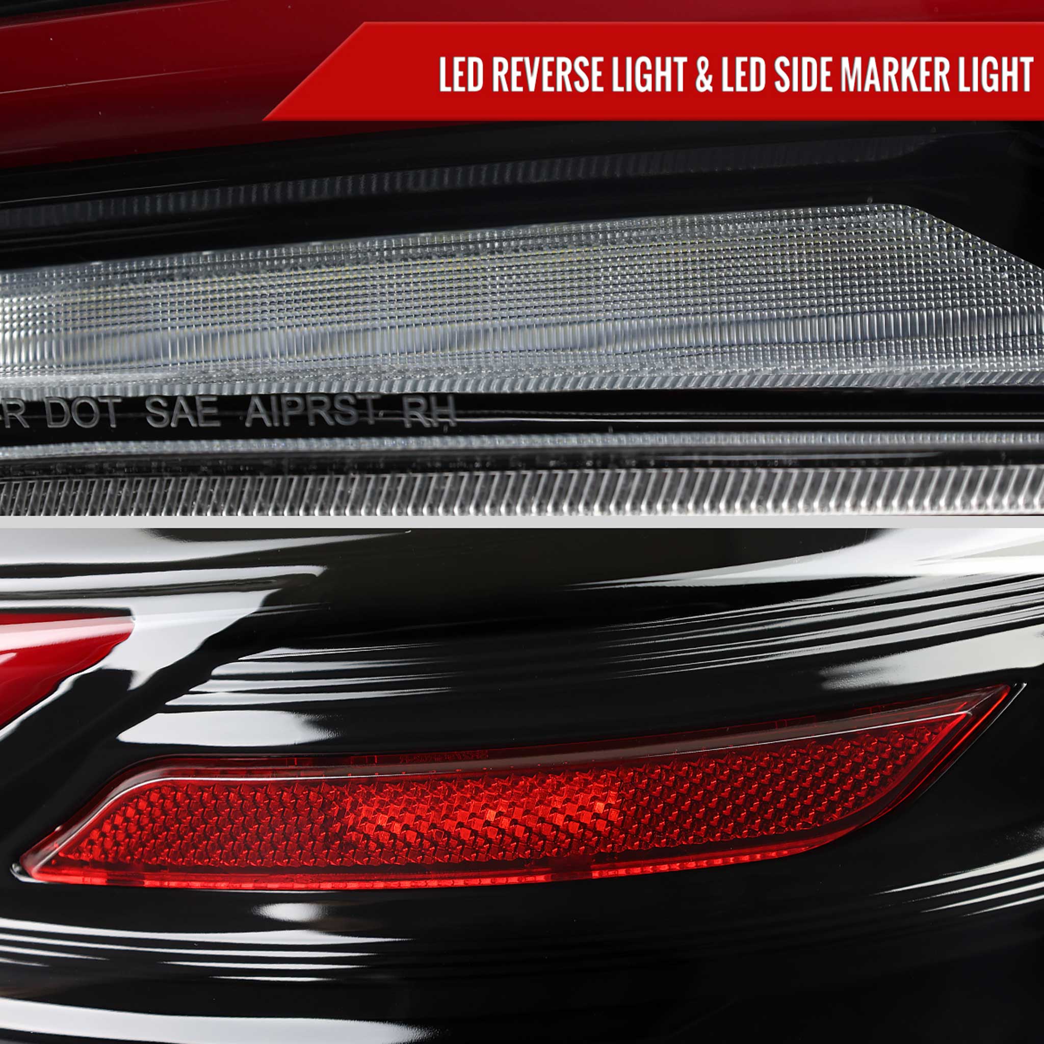 For Subaru WRX STi 015-2021 LED Tail Light Sequential Glossy Black Clear Brake Reverse Marker Strip