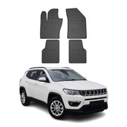2017-2025 Jeep Compass Floor Mats Liners Full Set All Weather Rubber Black