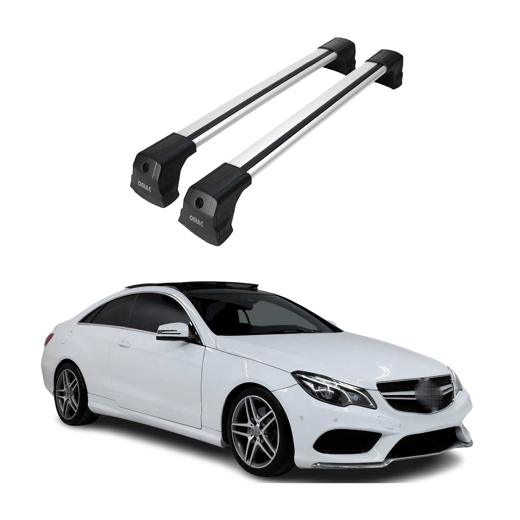 2010-2017 Mercedes E Class C207 Coupe Roof Rack Cross Bars Silver Aluminium 2 Pcs