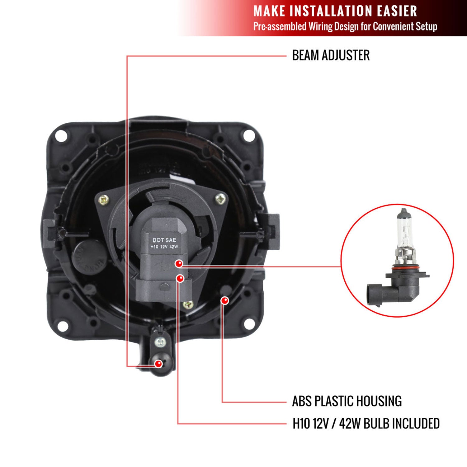 2005-2007 Ford Escape/ 2000-2004 Focus SVT H10 Fog Lights Kit Chrome/Clear Lens