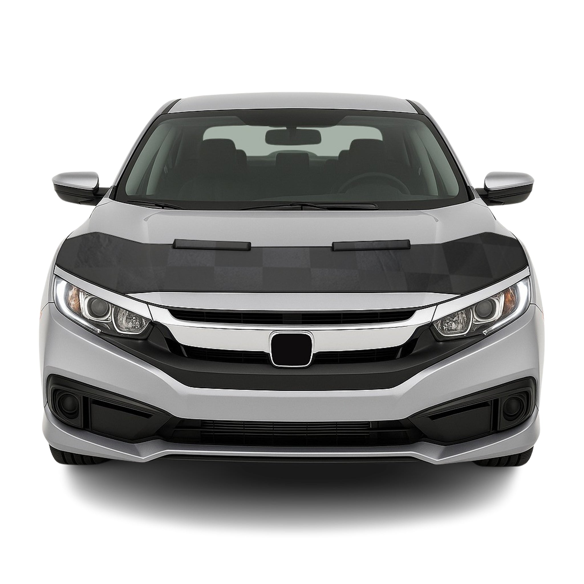 2016-2021 Honda Civic Sedan Car Bonnet Mask Hood Bra Black Chequered 1 Pc