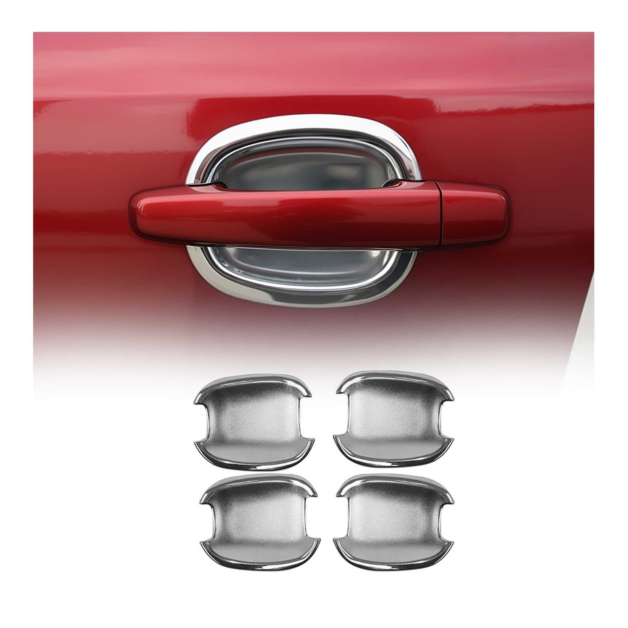 2007-2015 Chevrolet Aveo Camaro Cruze Malibu Sonic Car Door Handle Bowl Cover Protector Silver Chrome