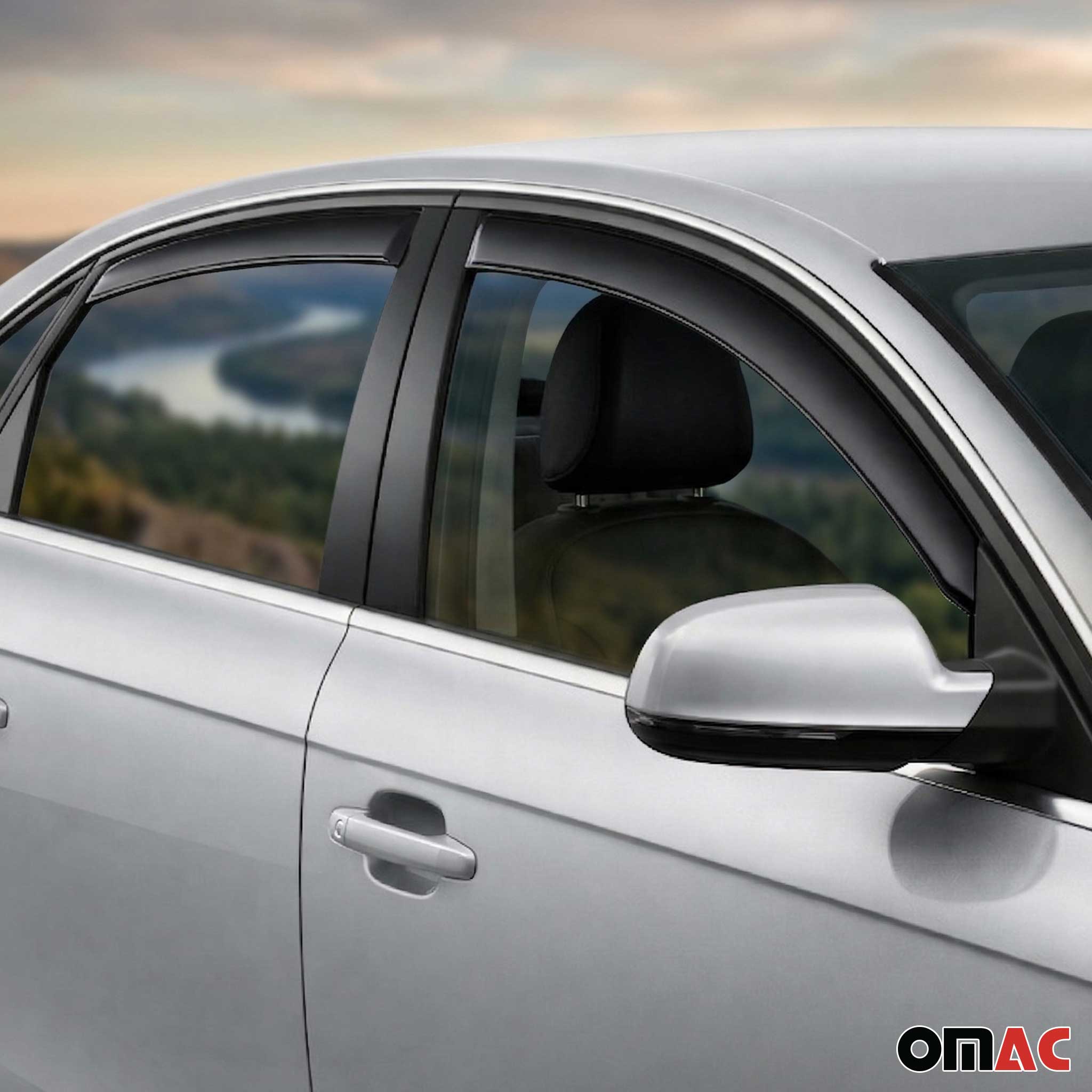 2009-2016 Audi A4 S4 Sedan Window Visor Vent Rain Deflector 4Pcs Smoke