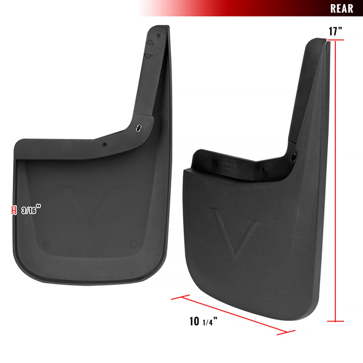 2015-2018 Ford F-150 Front &Rear Mud Flap Splash Guards Models w/out Wheel Lip