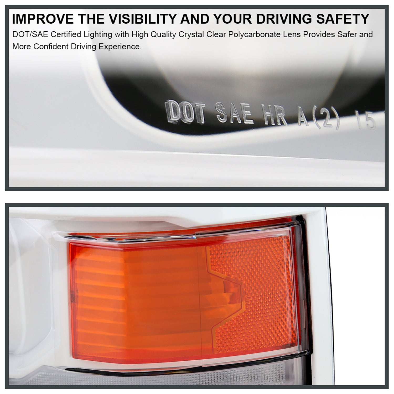 2014-2015 Chevy Silverado 1500 LED Bar Headlights White Housing/Black Trim