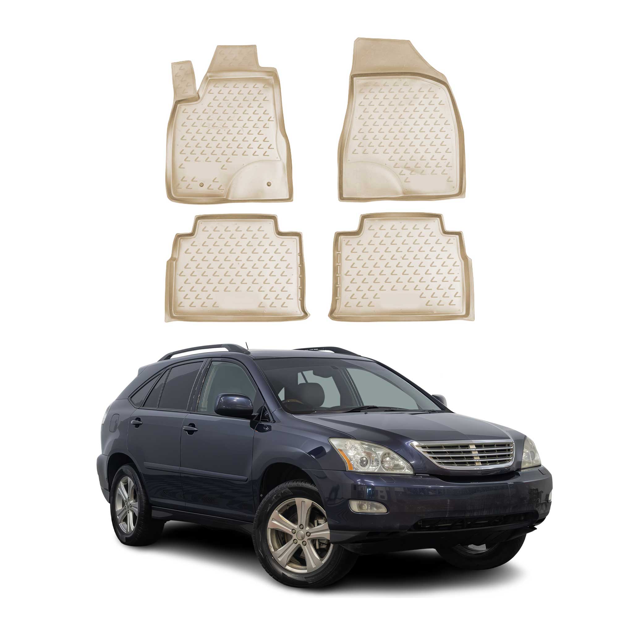 2007-2009 Lexus RX 350 Floor Mats Liners Full Set All Weather Beige