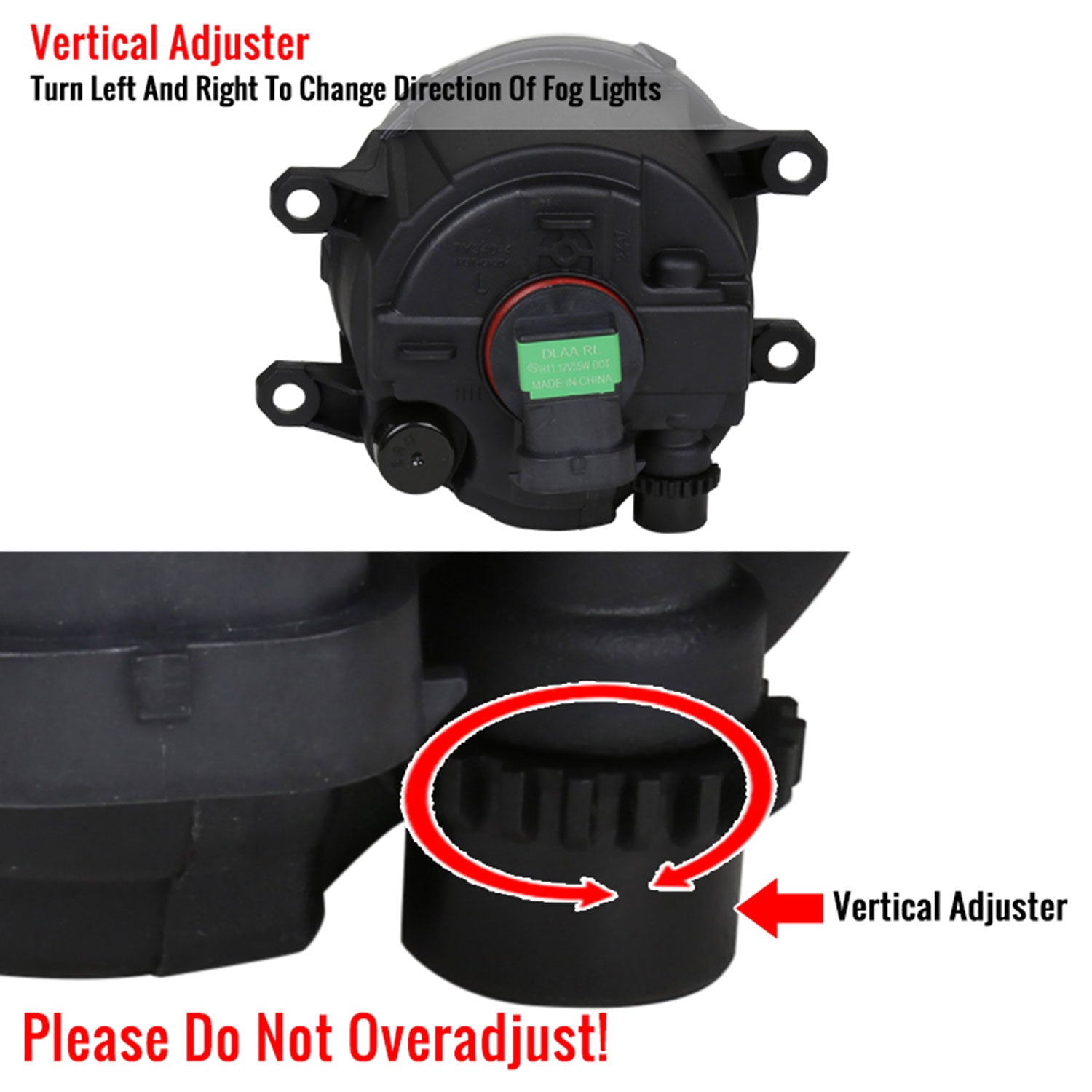 2018-2019 Toyota Sienna 12V/55W H11 Fog Lights Kit Chrome Housing/Clear Lens