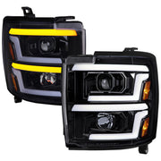 2015-2019 Chevy Silverado 2500HD/3500HD LED Signal Projector Headlights Smoke