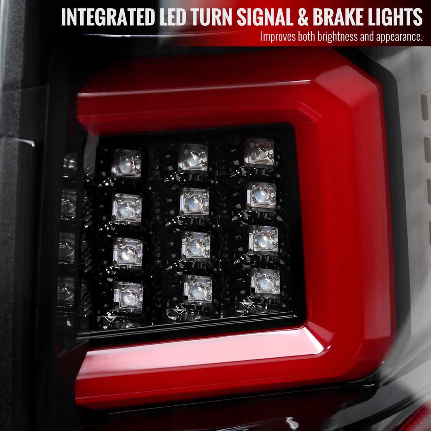 2009-2014 Ford F-150 Red C-Bar LED Tail Lights Jet Black Housing/Clear Lens