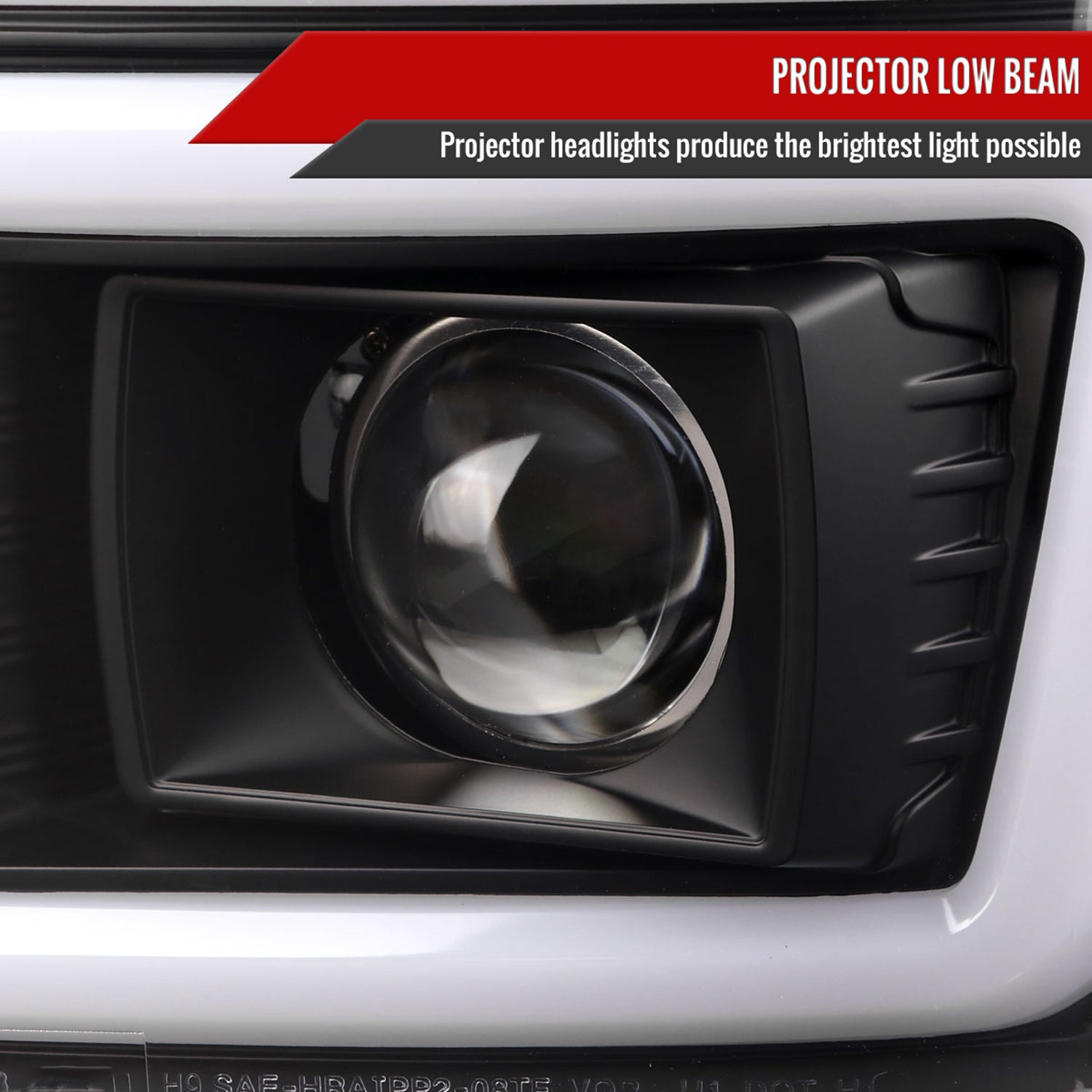 2008-2010 Ford F-250/350/450/550 LED Signal Bar Projector Headlights Black