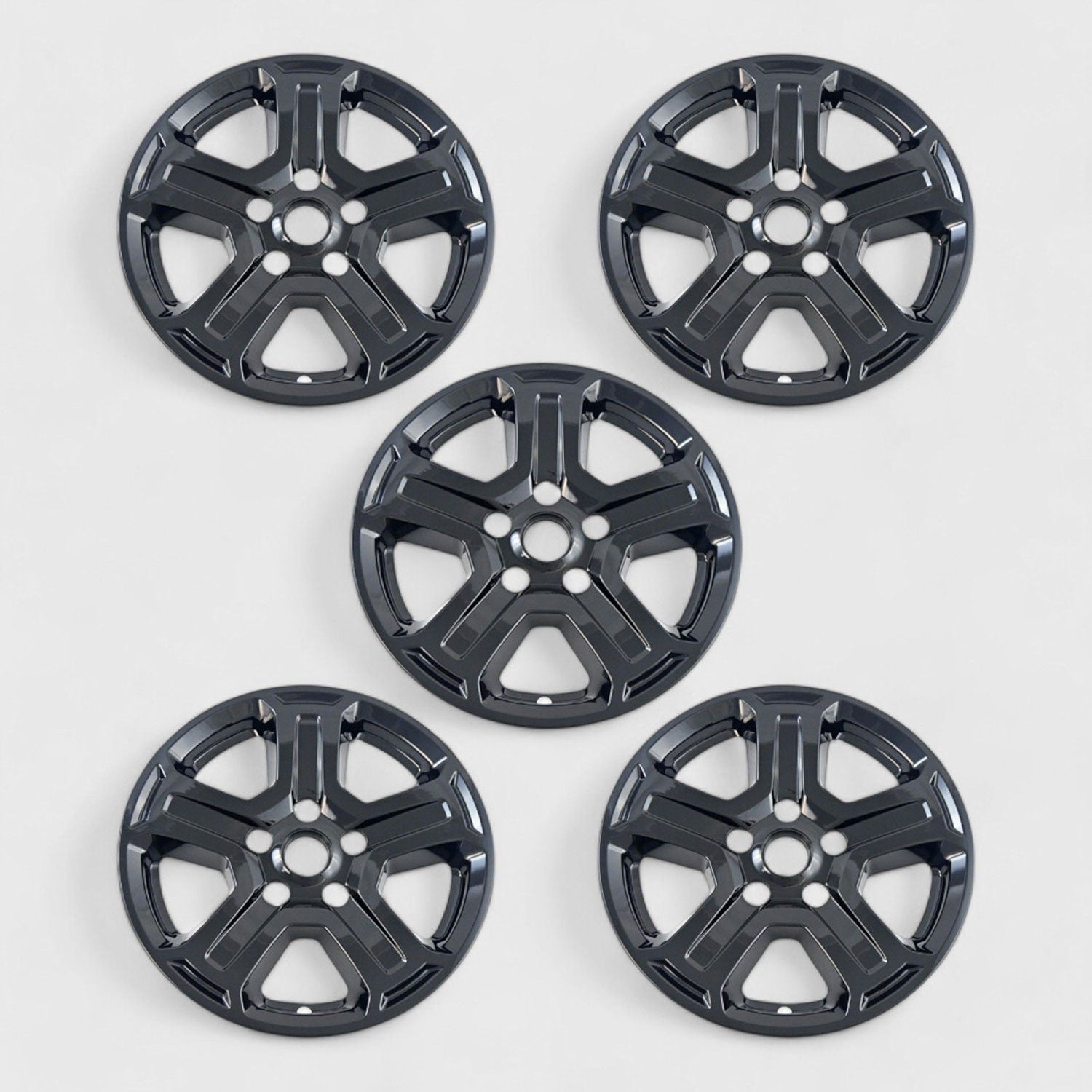 2018-2023 Jeep Wrangler JL Wheel Cover Hubcaps Set Gloss Black 10Pcs ABS Plastic
