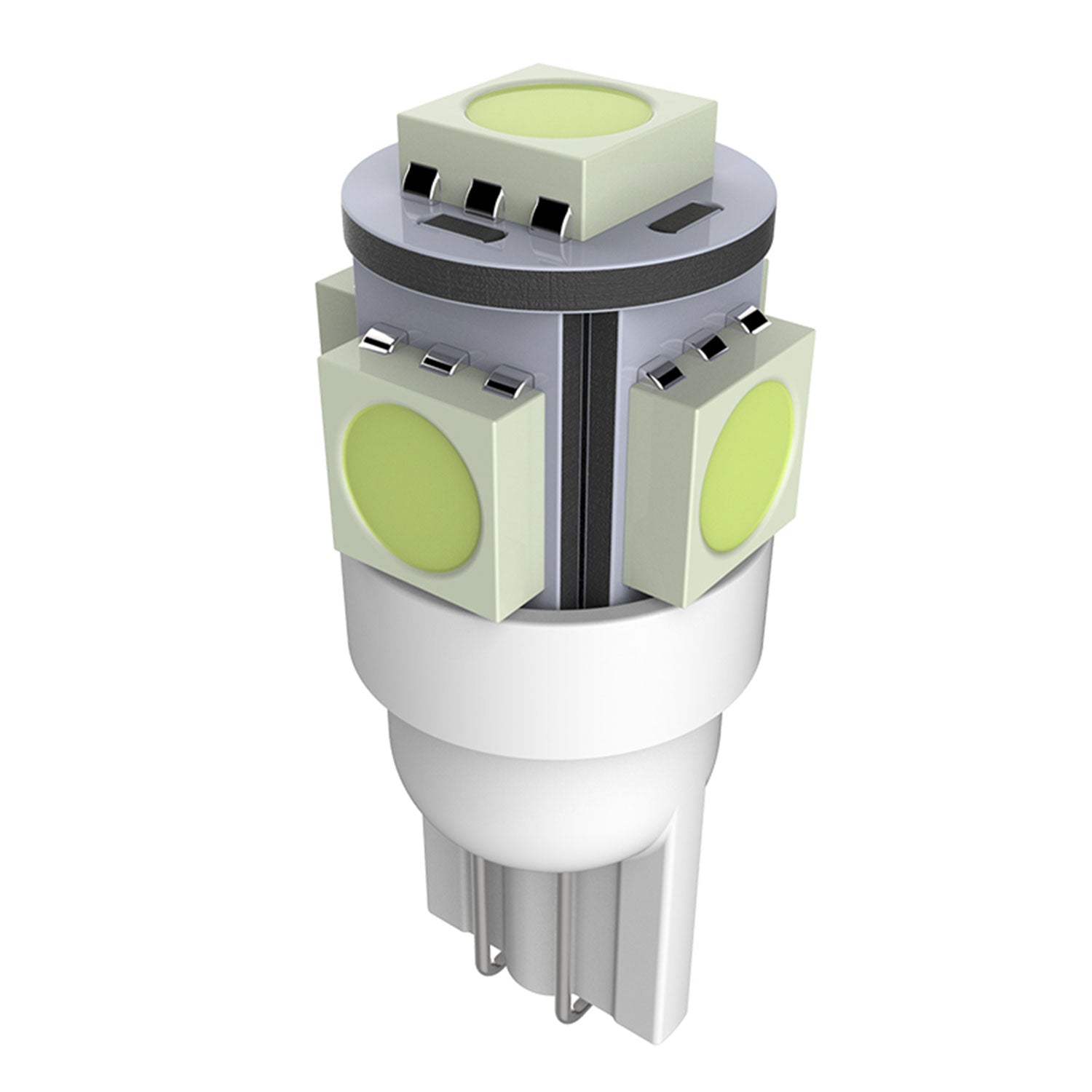 T10 5 SMD Wedge LED License Plate, Side Marker, Lamp Light Bulb - 2PC White