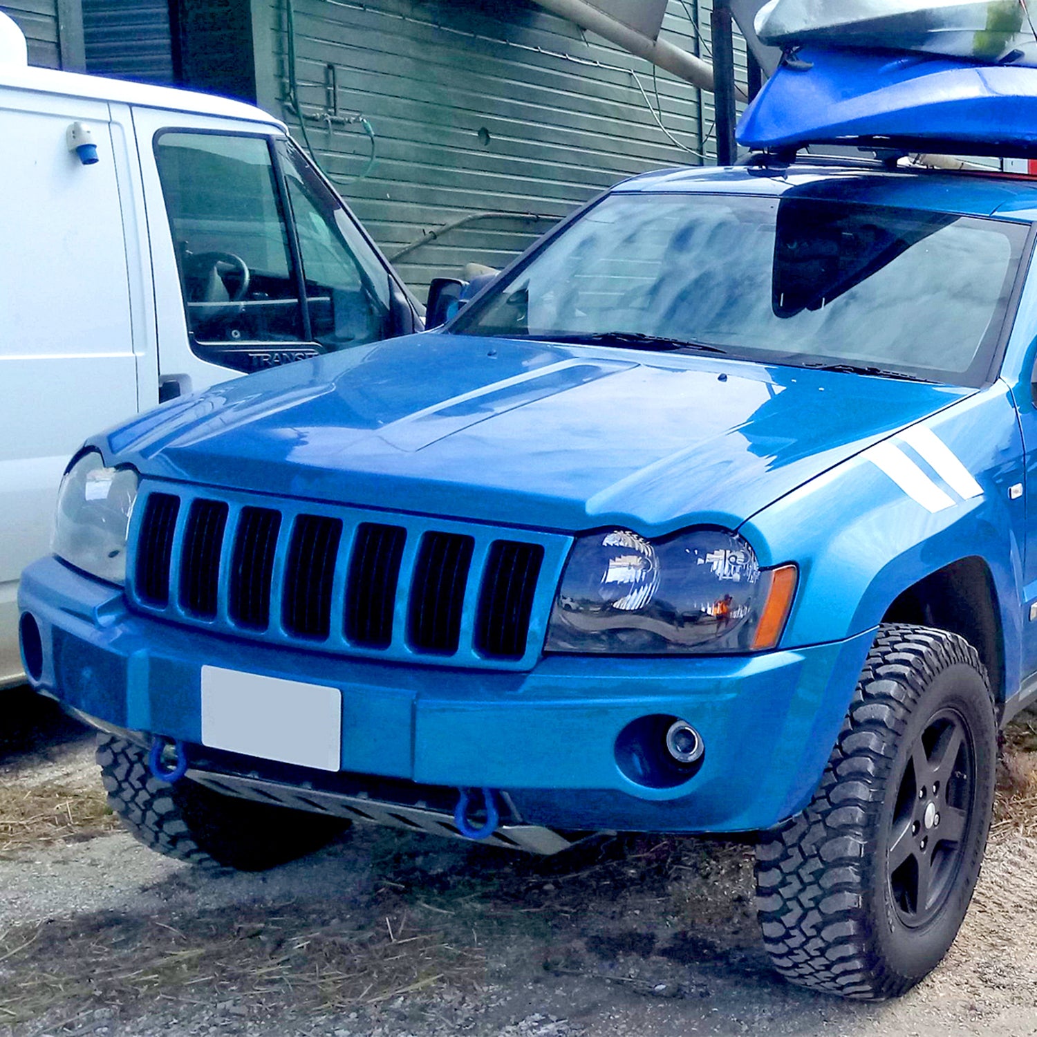 2005-2007 Jeep Grand Cherokee Factory Style Headlights Matte Black/Clear Lens