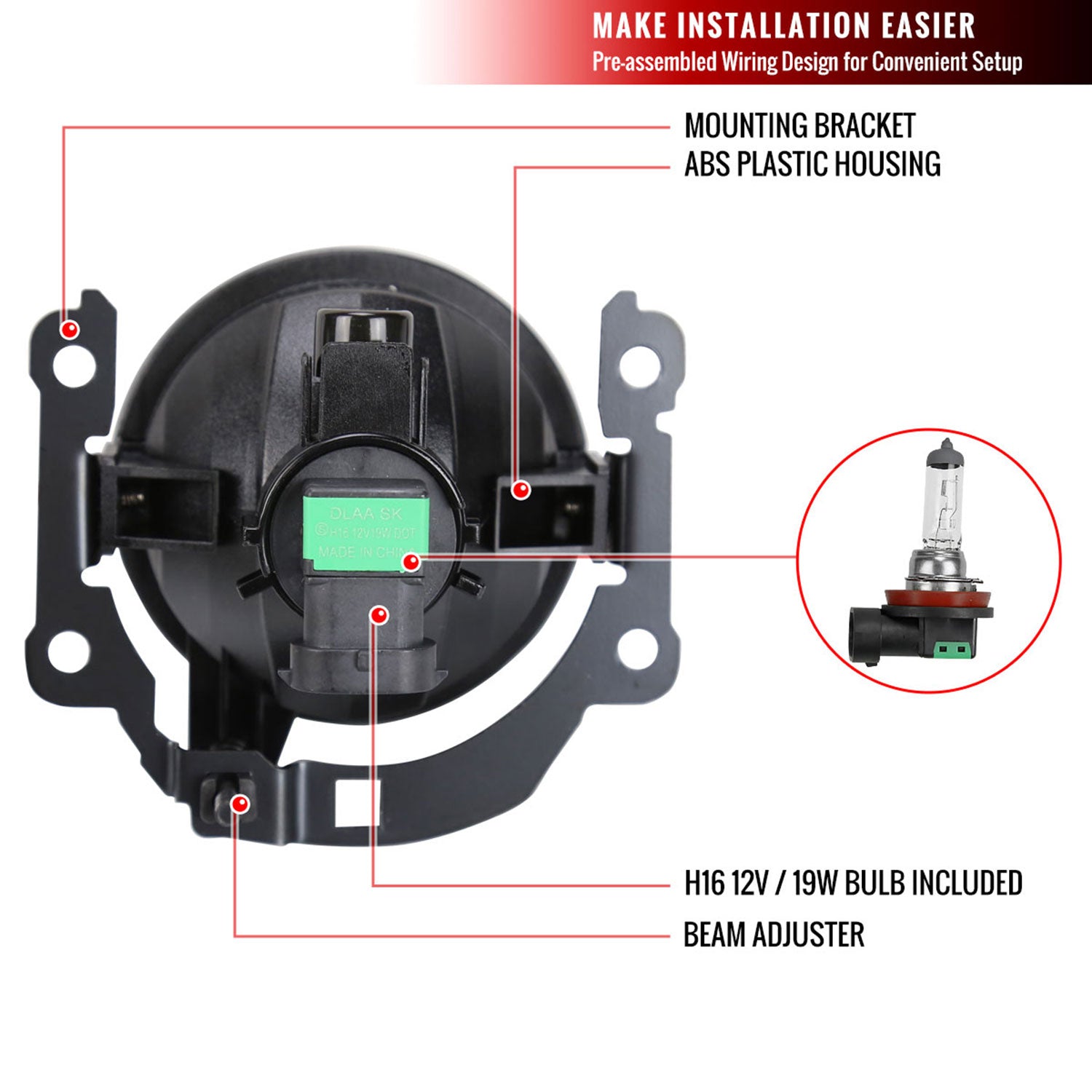 2016-2017 Mitsubishi Lancer H16 Fog Lights Kit LED Strip & Turn Signal Lights