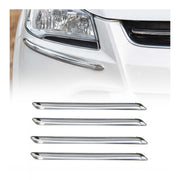 Front Rear Bumper Corner Protector Guard Trim Anti Scratch Silver 4 Pcs