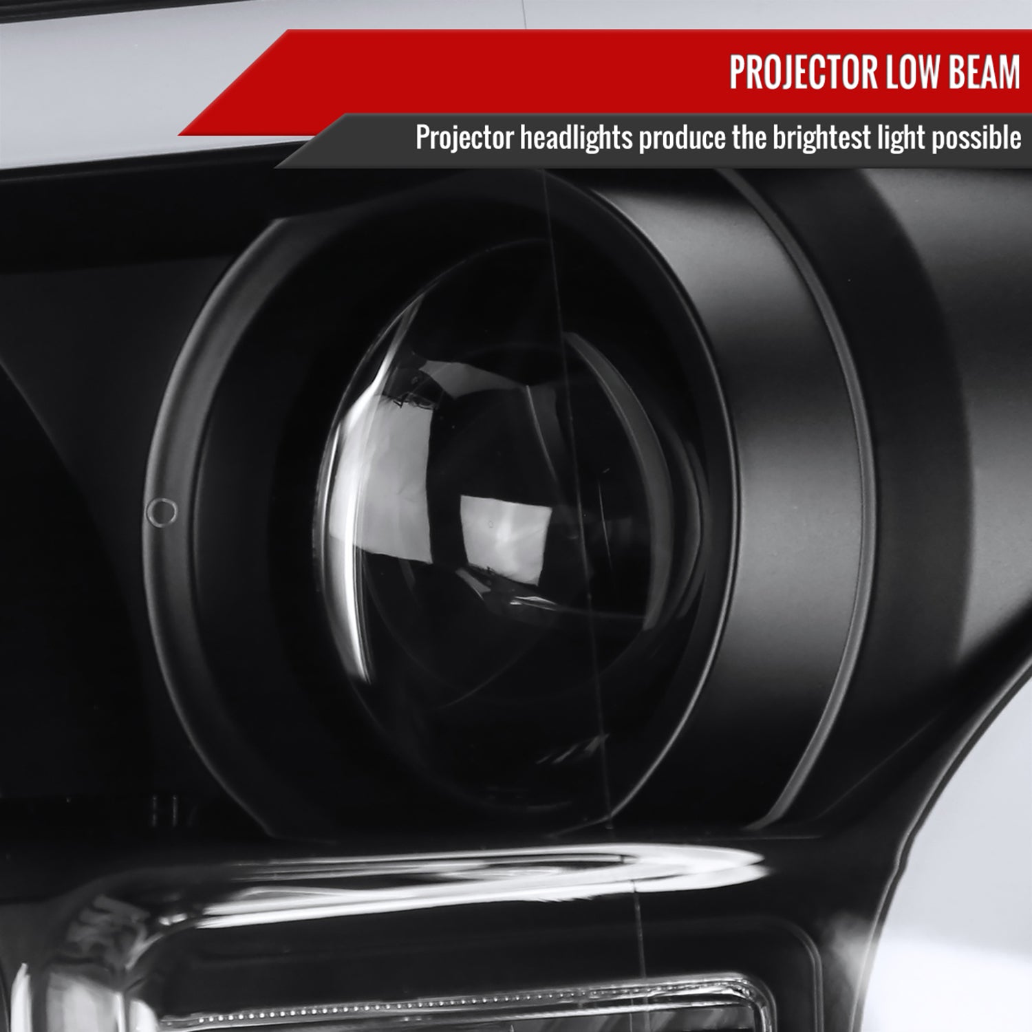 2015-2017 Ford F-150 LED Bar Projector Headlights - RS Matte Black / Clear