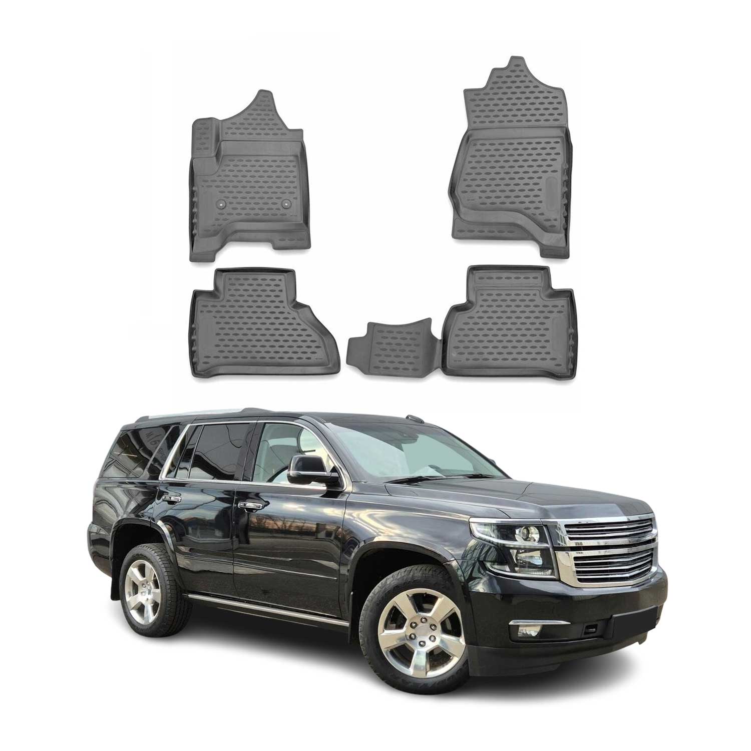 2015-2020 GMC Yukon Floor Mats Liners Full Set All Weather Gray