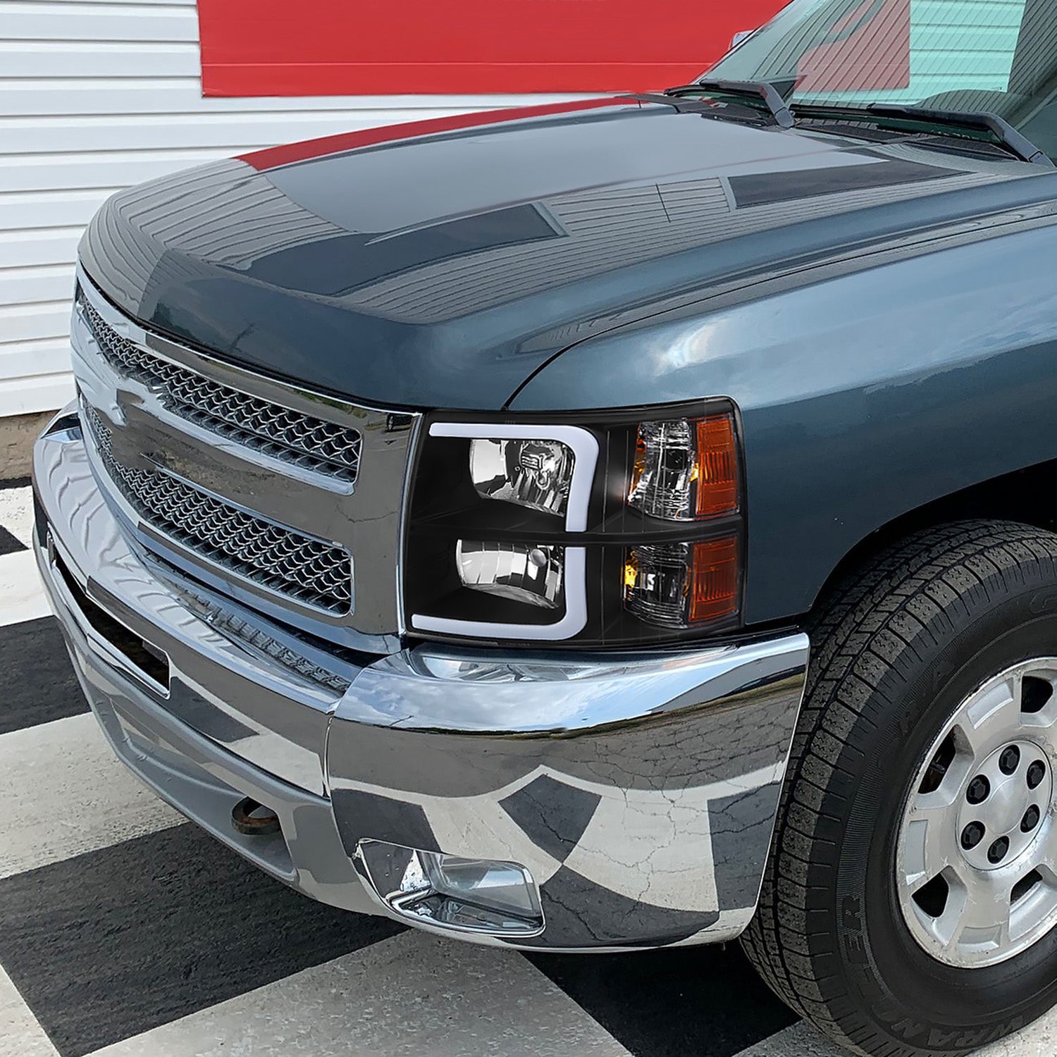 2007-2013 Chevy Silverado 1500 2500HD 3500HD LED Headlights Amber Reflector