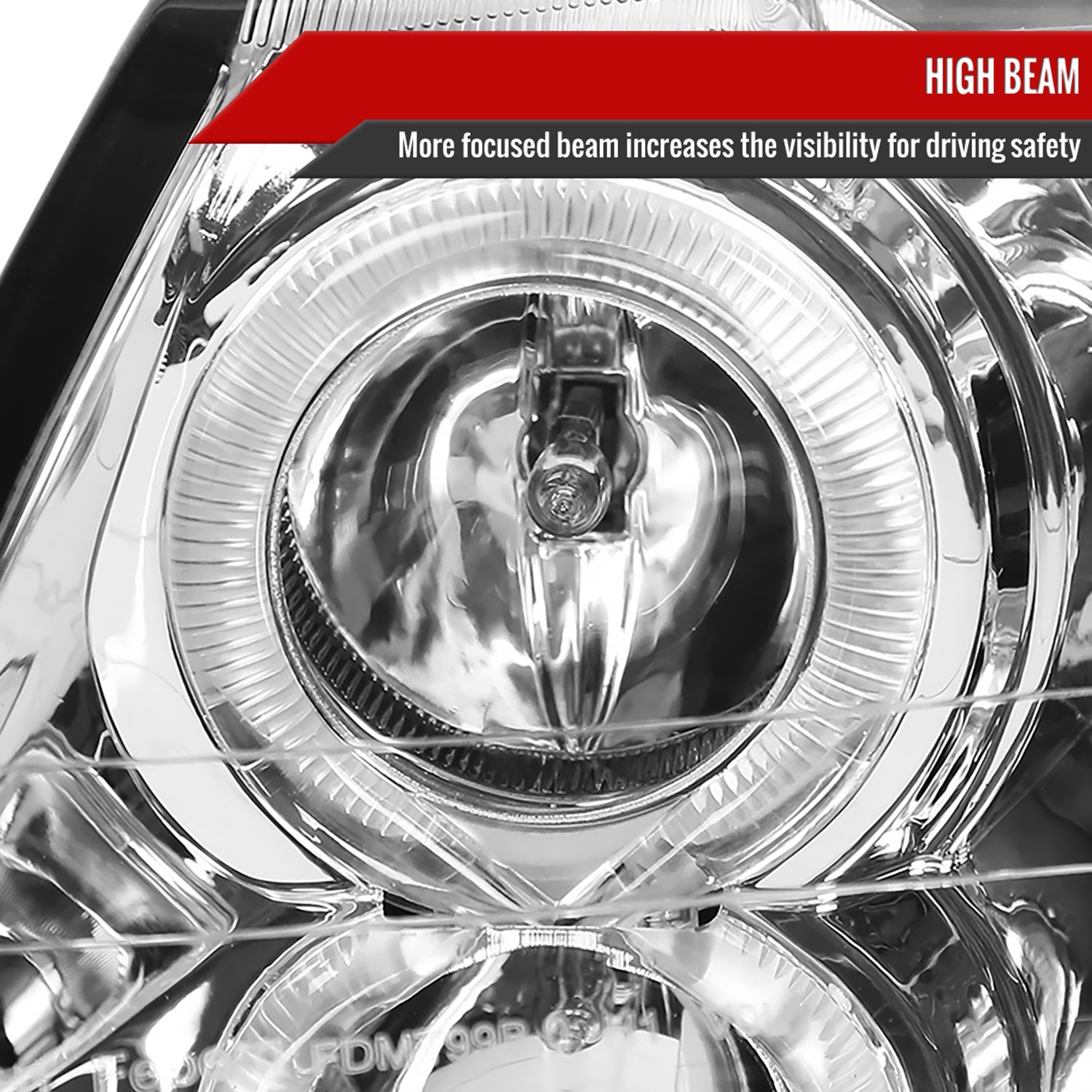 1999-2004 Ford Mustang Dual Halo V2 Projector Headlights Chrome/Clear Lens