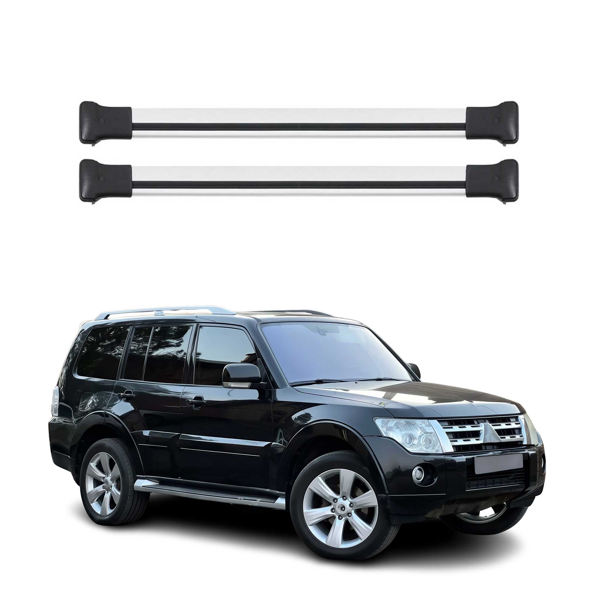 2007-2021 Mitsubishi Pajero V80 Roof Rack Cross Bars Silver