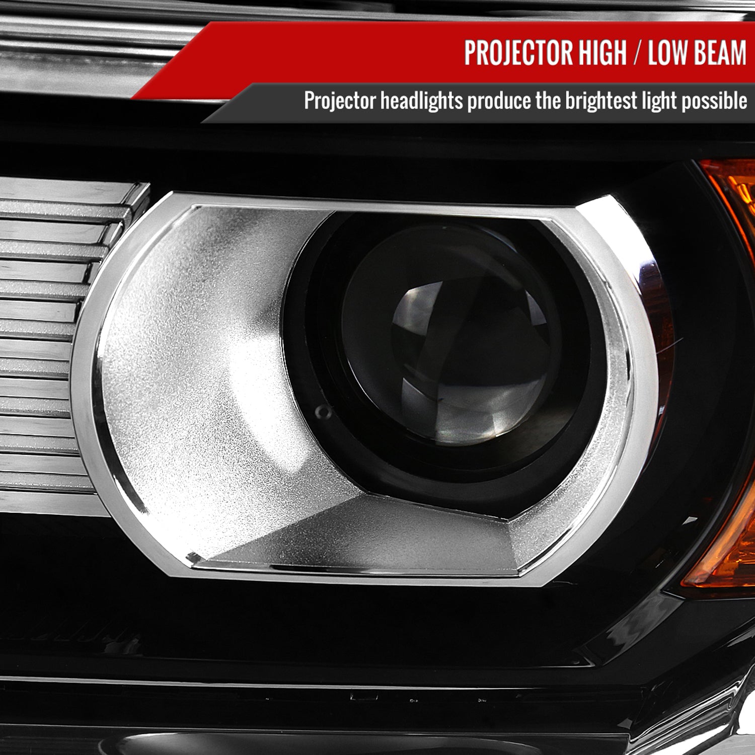 2014-2019 GMC Sierra 1500/2500 HD/3500 HD Projector Headlights Chrome/Clear