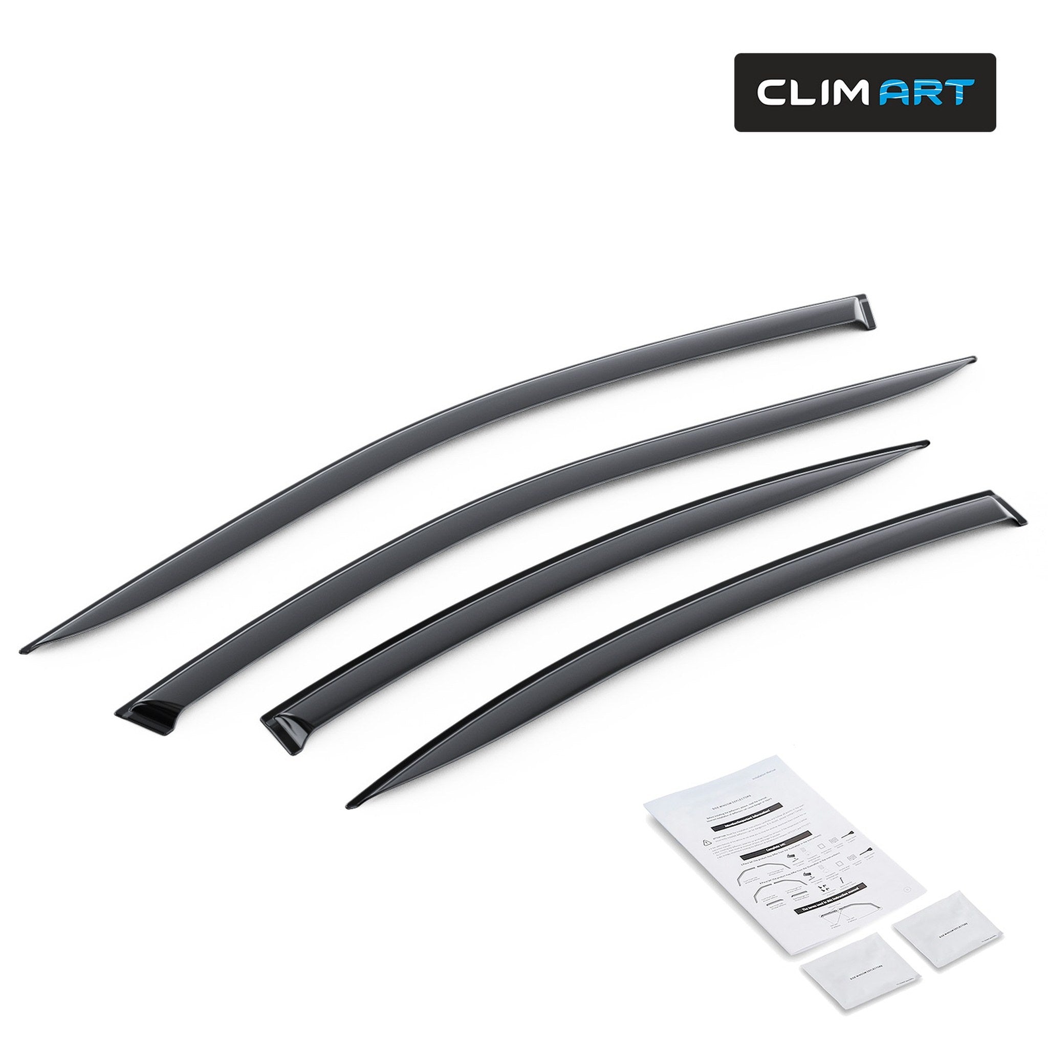 Clim Art Wind Deflectors for Toyota Camry 2025-2026 Sedan Tape-On Dark Smoke 4x