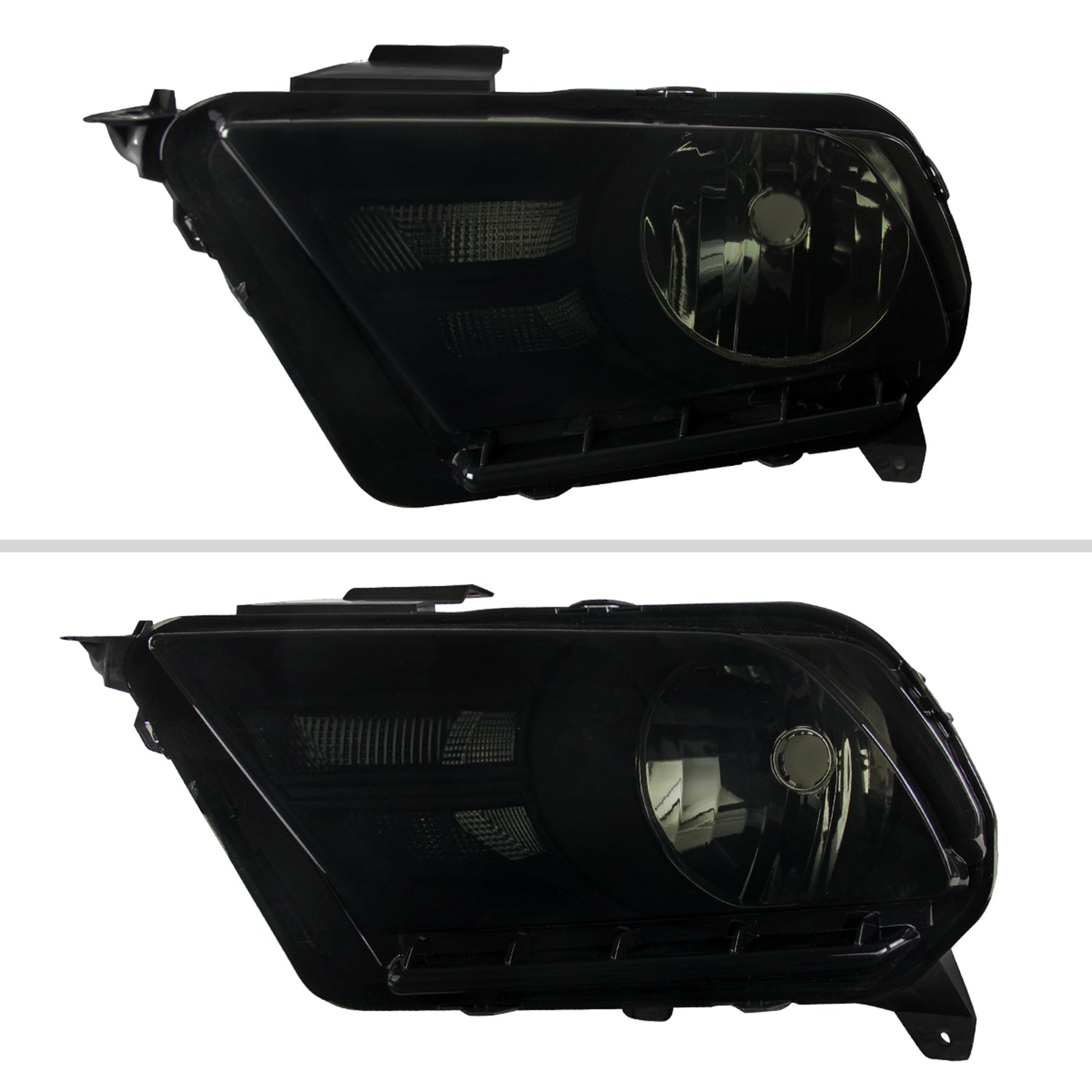 2010-2014 Ford Mustang Factory Style Headlights Black Housing/Smoke Lens