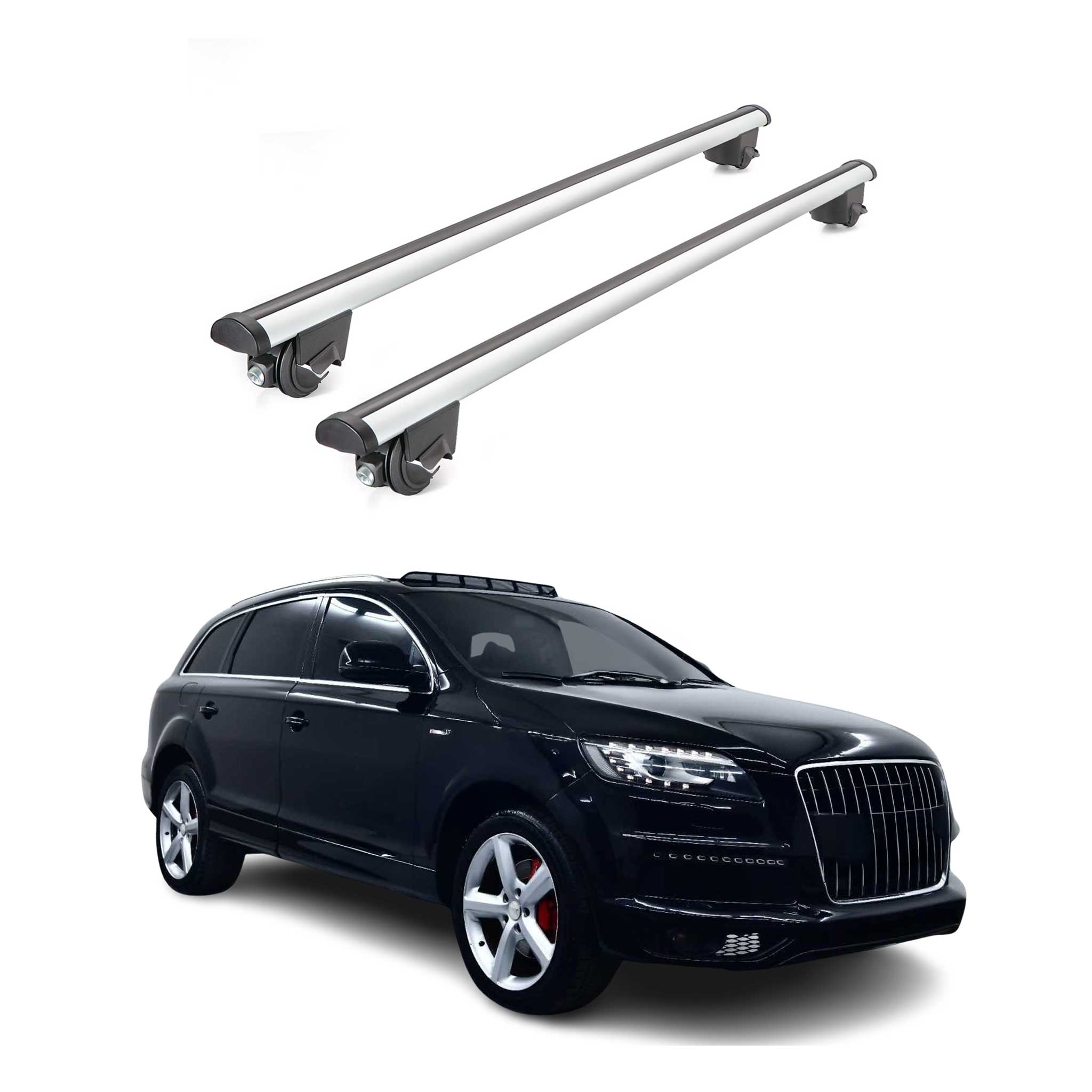 2007-2015 Audi Q7 Roof Rack Cross Bars Silver