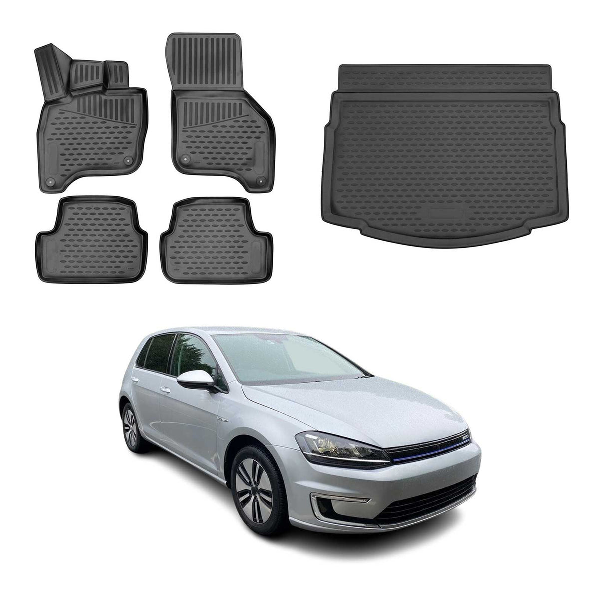 OMAC Floor Mats & Cargo Liners for VW e-Golf 2015-2019 Lower Trunk