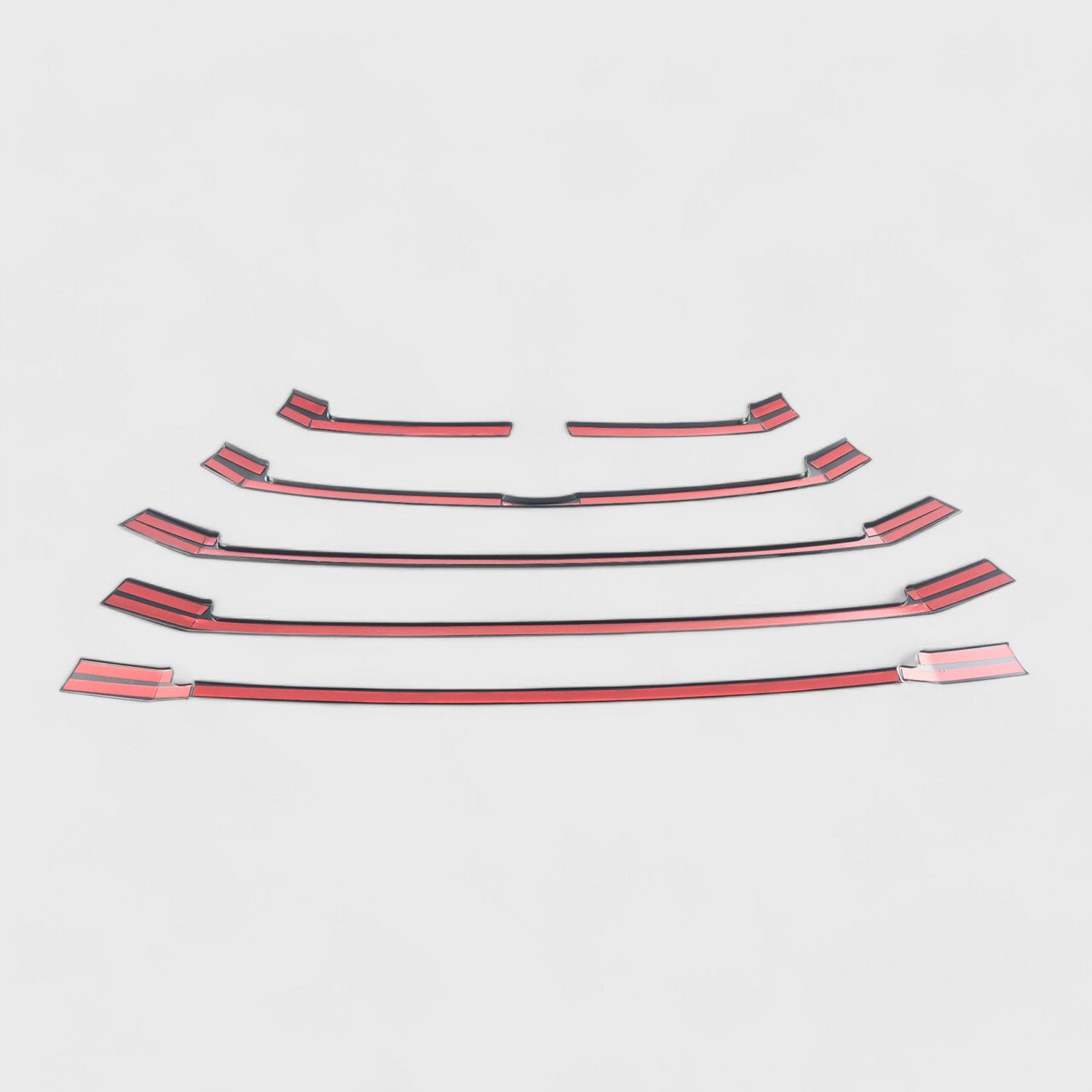 2017-2019 Toyota Highlander Grille Overlay Gloss Black 6Pcs ABS Plastic