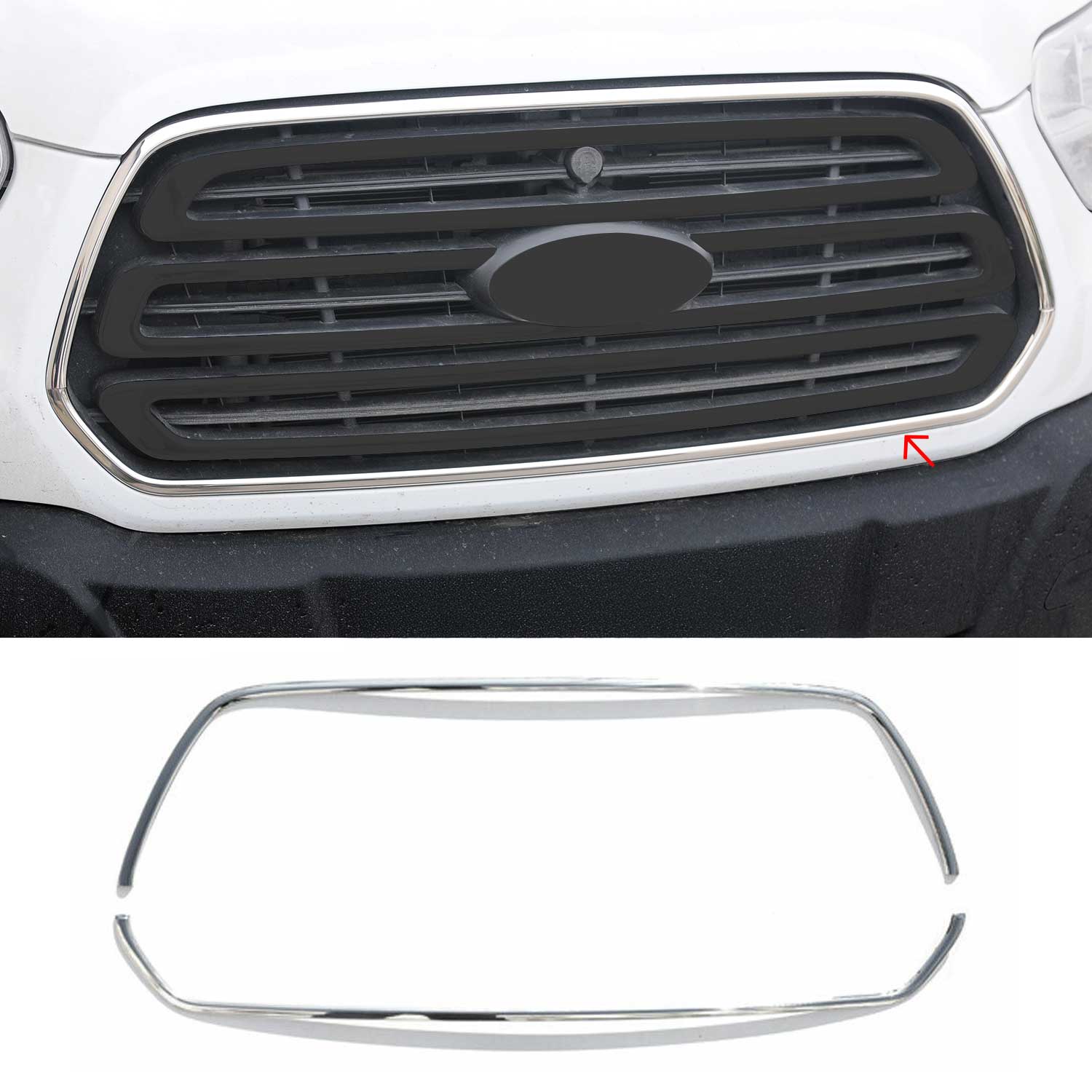 2015-2020 Ford Transit 150 250 350 Front Bumper Grill Trim Molding Stainless Steel 2Pcs