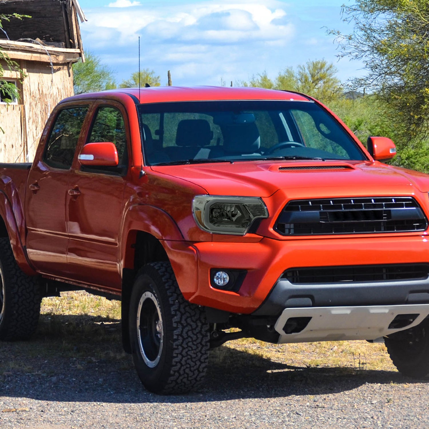 2012-2015 Toyota Tacoma LED Bar Headlights Amber Reflector Chrome/Light Smoke