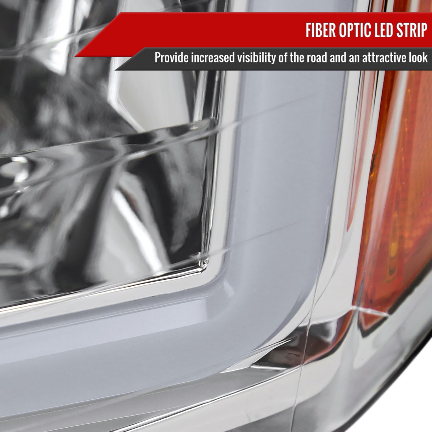 2004-2015 Nissan Titan / 04-2007 Armada LED Bar Factory Headlights Chrome/Clear