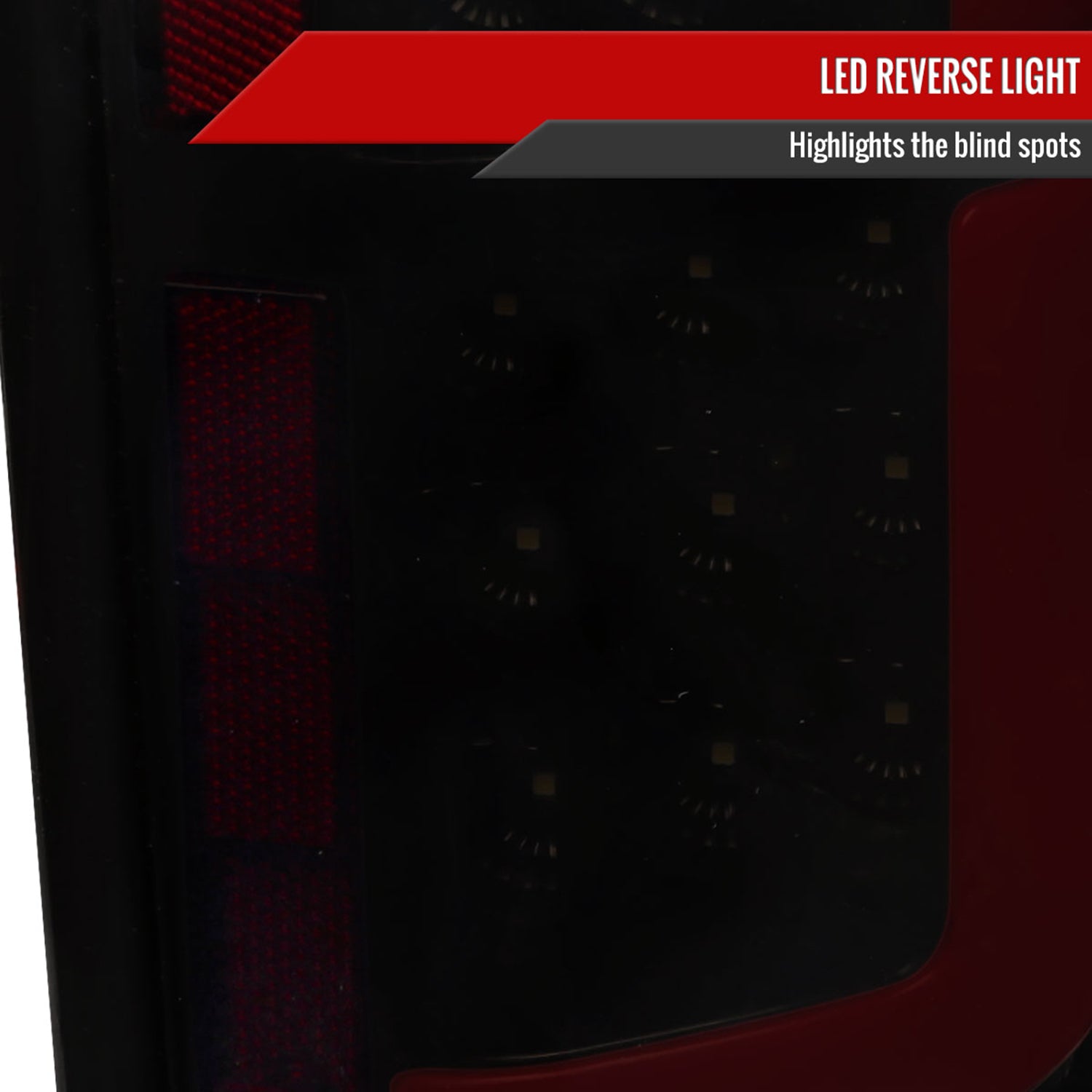 2015-2020 Ford F-150 Red LED Bar Tail Light Assembly Glossy Black/Smoke Lens