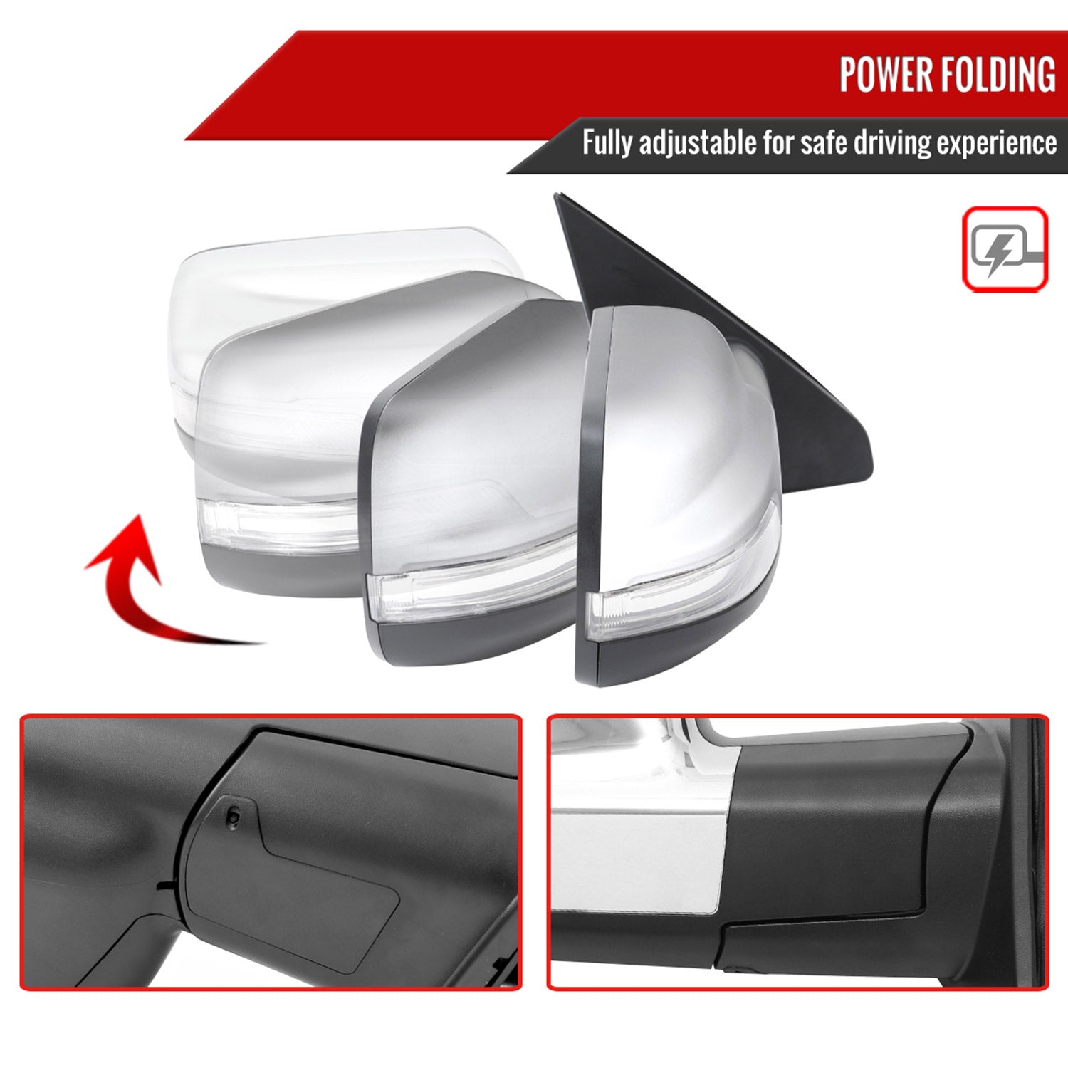 2019-2024 Dodge RAM 1500 Chrome Auto-Fold Side Mirror Passenger Side