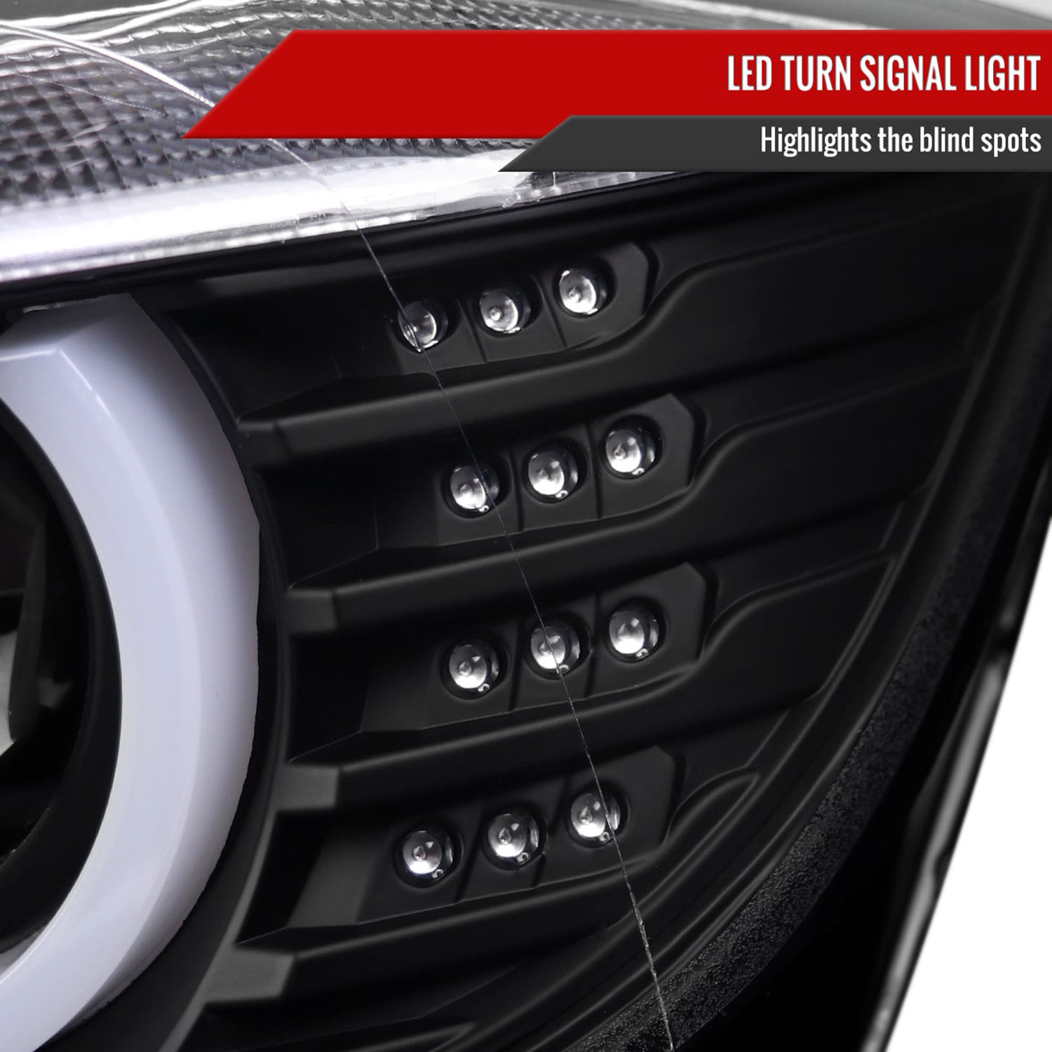 2012-2015 BMW F30 3 Series Sedan Dual U-Bar Headlights LED Signal Lights Black