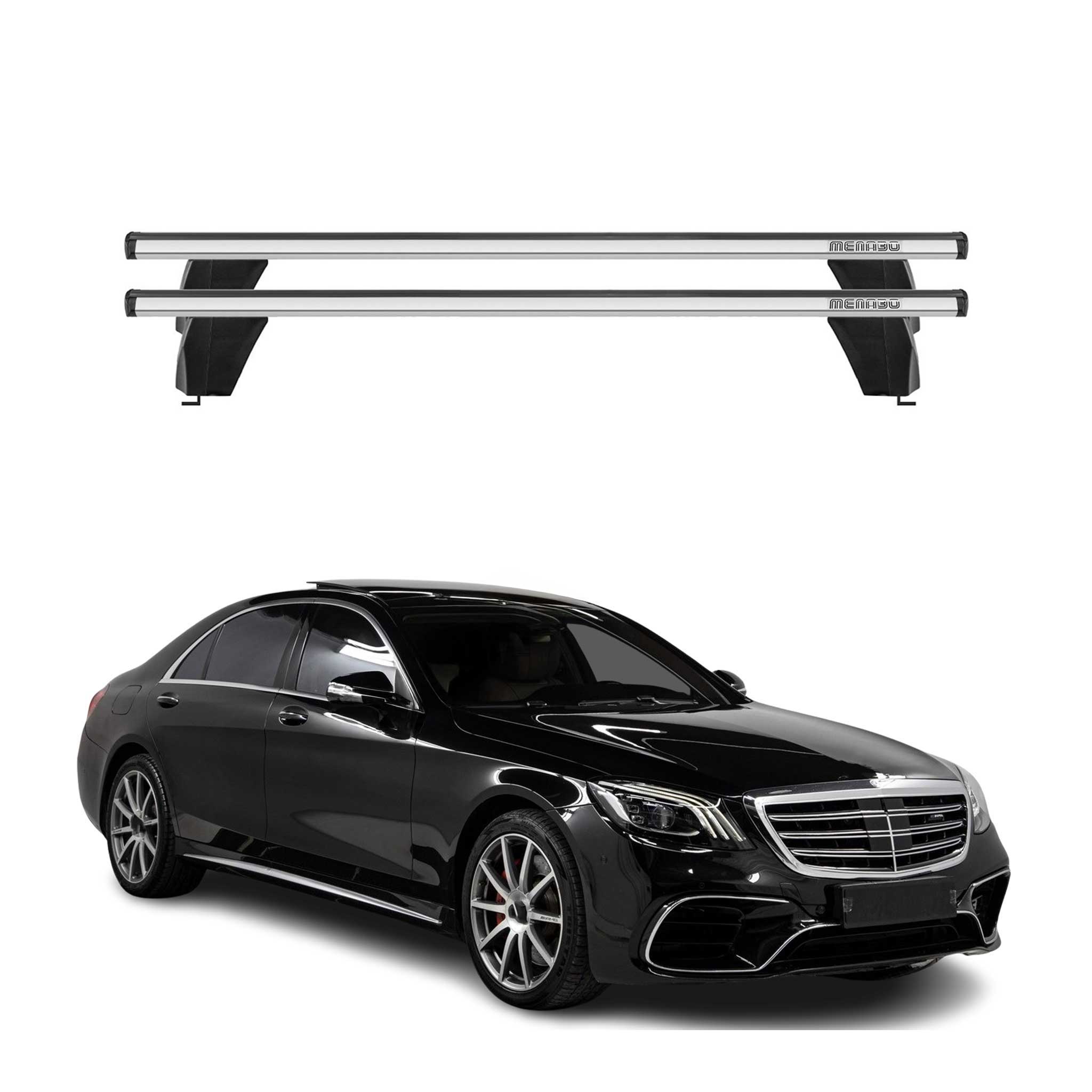 2014-2020 Mercedes S Class W222 Sedan Roof Rack Cross Bars Silver