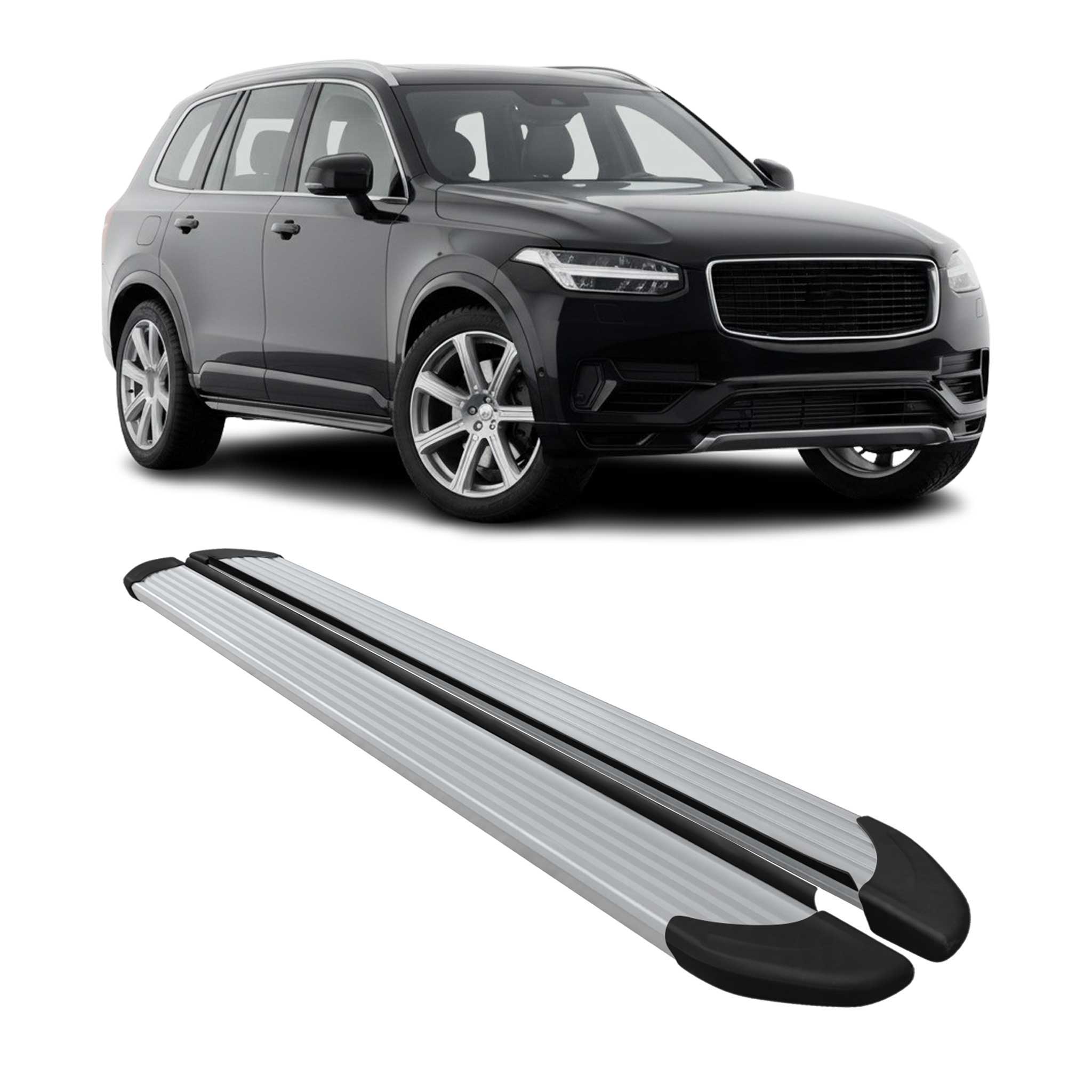 2016-2026 Volvo XC90 Running Boards Side Steps Silver