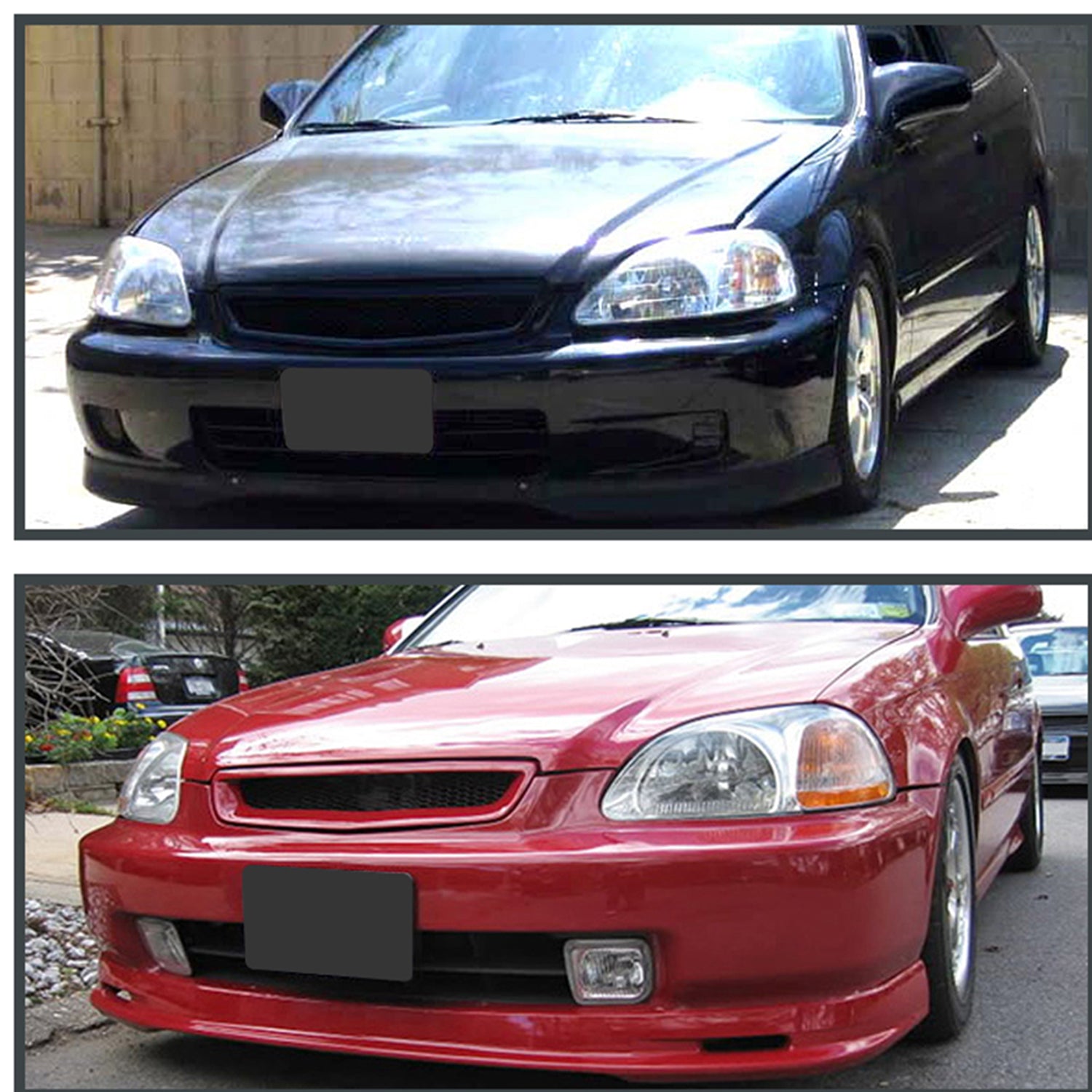 1996-1998 Honda Civic TR Style Black ABS Mesh Grille