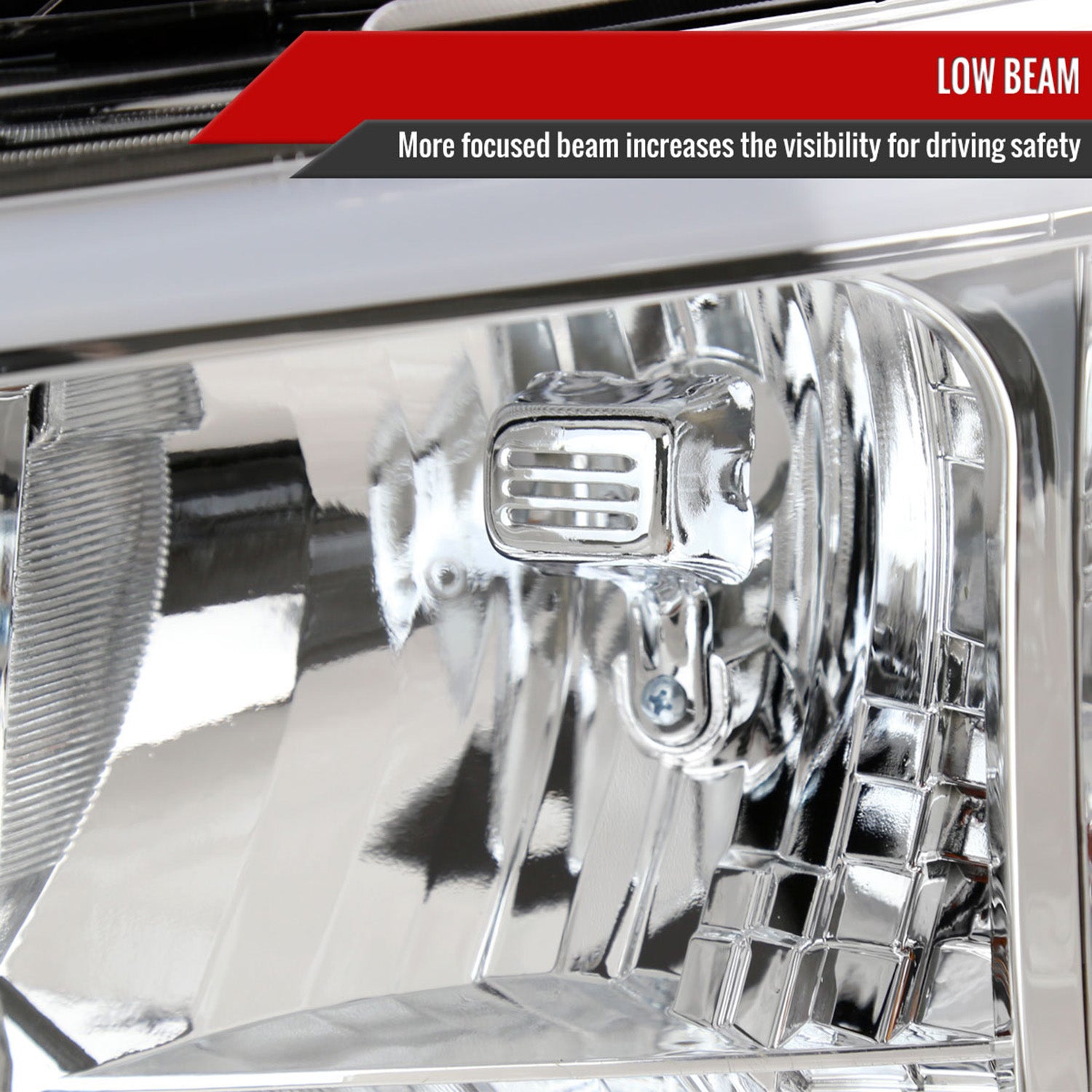 2007-2013 Chevy Silverado 1500 2500HD 3500HD C-Bar Headlights Amber & Chrome