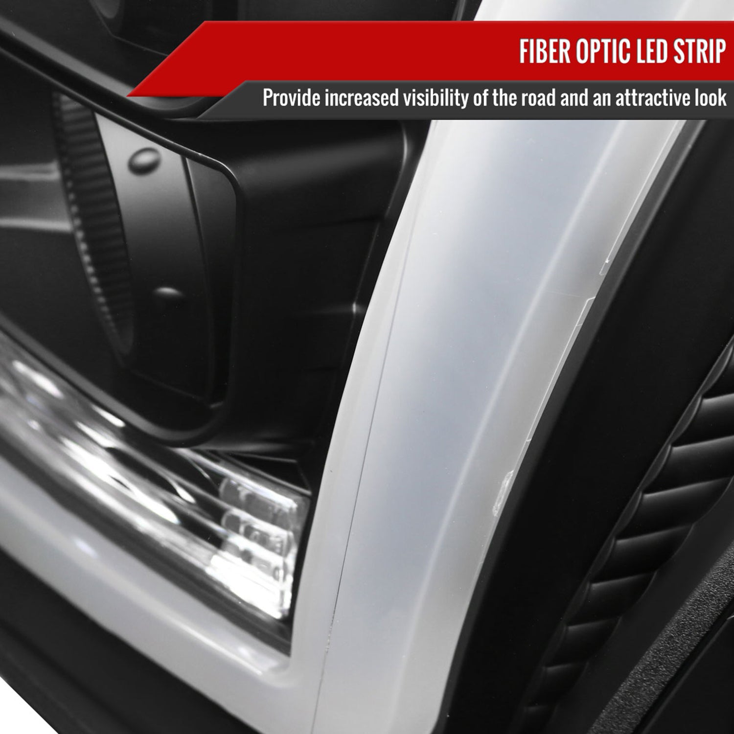 2011-2016 F-250/350/450/550 Super Duty LED CBar Projector Headlights Black